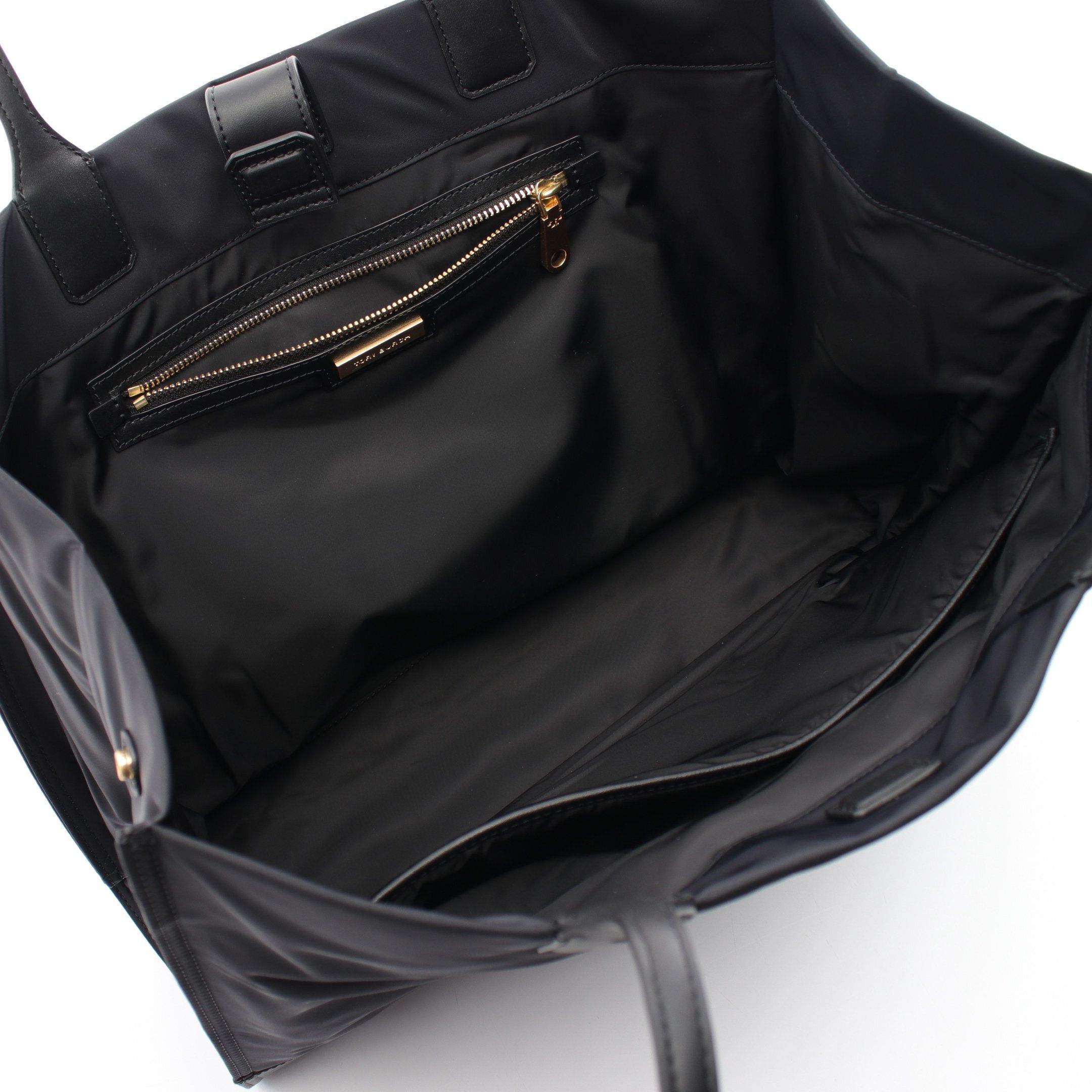 Tory Burch Tory Burch Ella Tote Shoulder Bag Nylon Fake Leather Black Size ONE SIZE - 3 Thumbnail