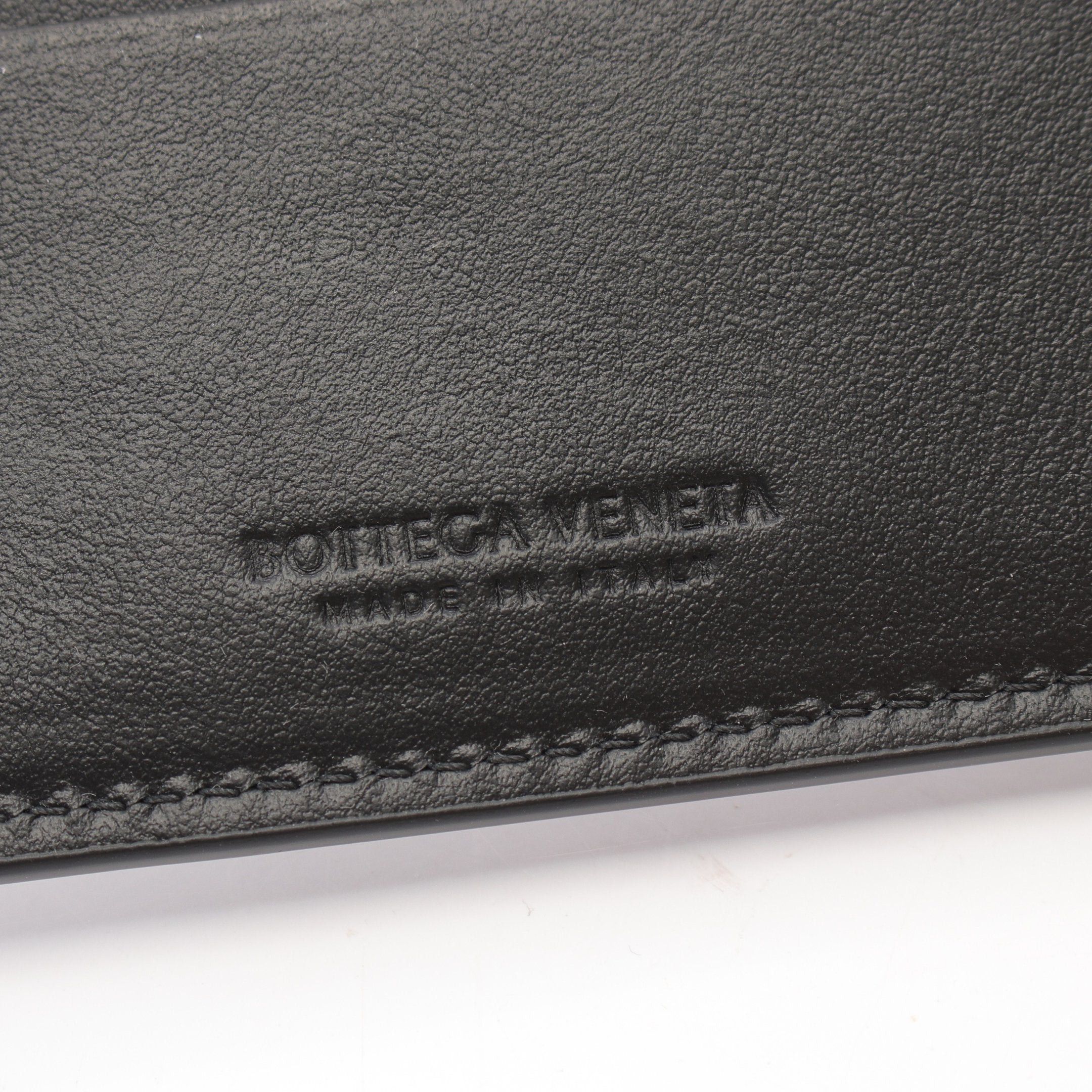 Bottega Veneta Bottega Veneta Intrecciato Bi-Fold Wallet Leather Black Size ONE SIZE - 4 Thumbnail