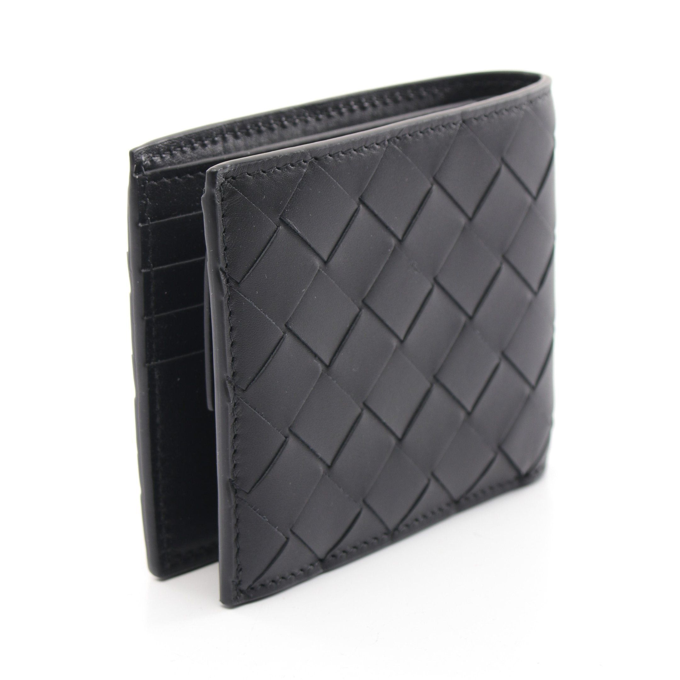 Bottega Veneta Bottega Veneta Intrecciato Bi-Fold Wallet Leather Black Size ONE SIZE - 2 Thumbnail