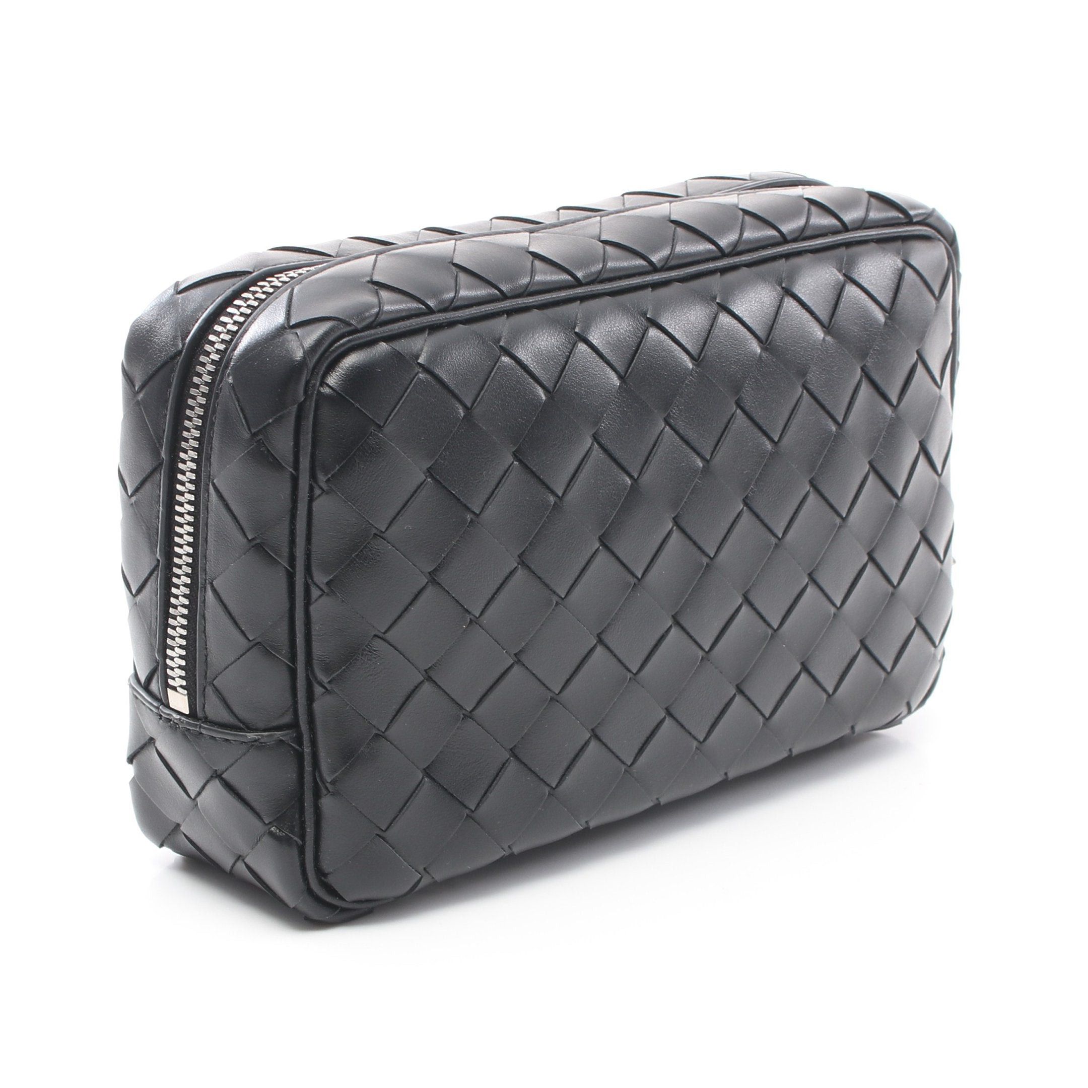 Bottega Veneta Bottega Veneta Intrecciato Small Wristlet Pouch Clutch Bag Leather Black Size ONE SIZE - 2 Thumbnail