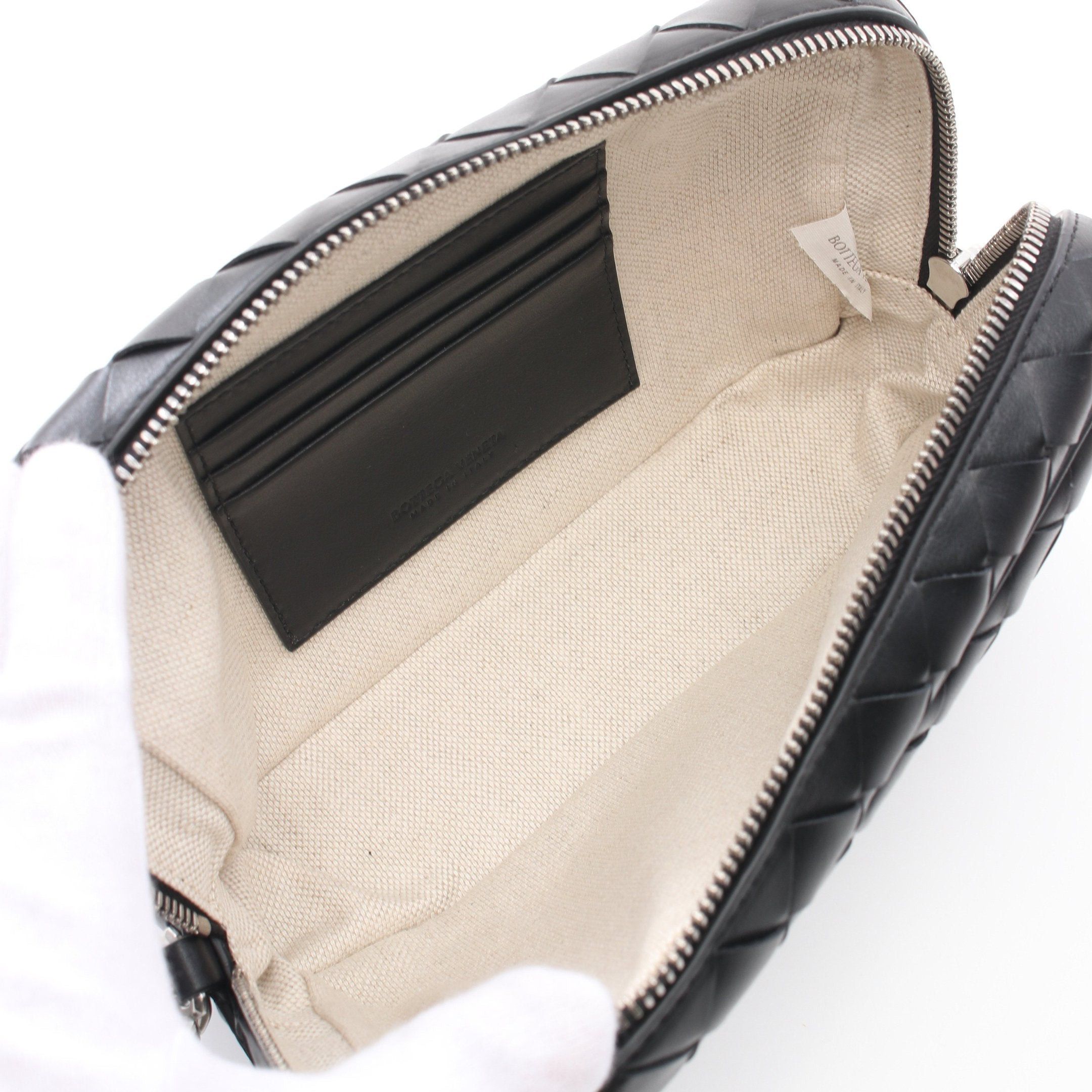 Bottega Veneta Bottega Veneta Intrecciato Small Wristlet Pouch Clutch Bag Leather Black Size ONE SIZE - 3 Thumbnail