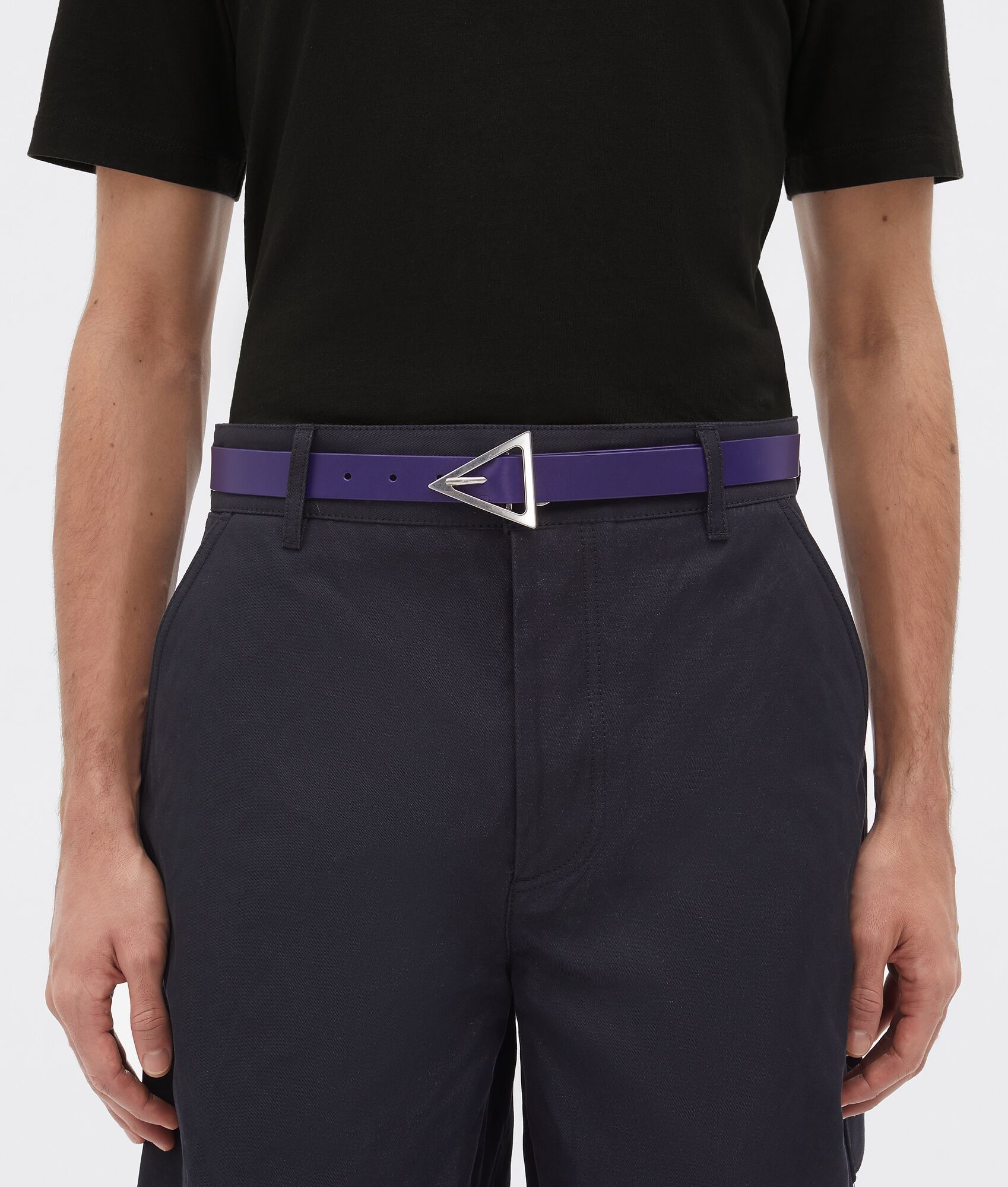 Bottega Veneta Triangle Leather Belt in Purple Size ONE SIZE - 3 Thumbnail