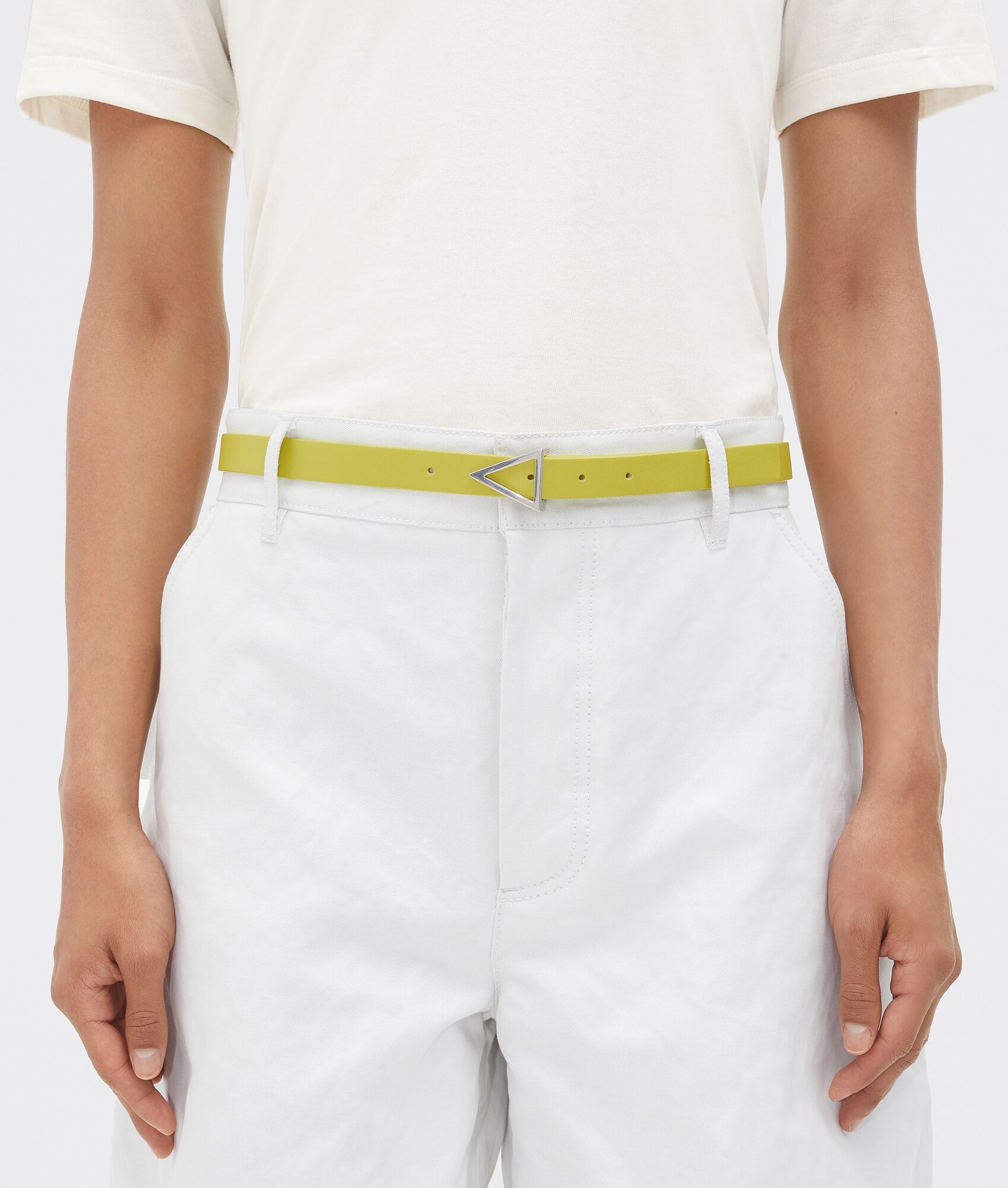 Bottega Veneta Triangle Leather Belt in Yellow Size ONE SIZE - 3 Thumbnail