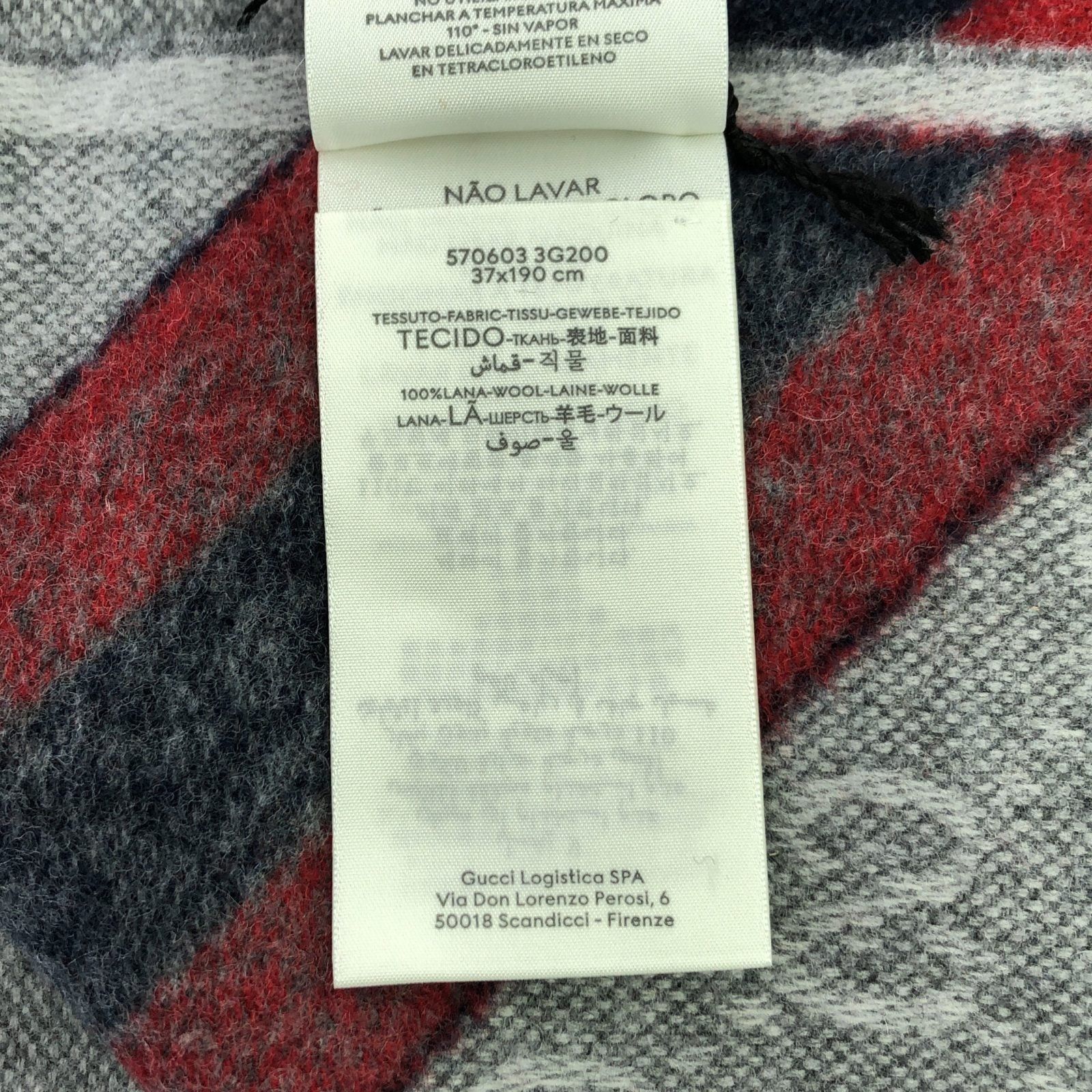 Gucci Gucci Scarf Wool Gray Size ONE SIZE - 5 Thumbnail