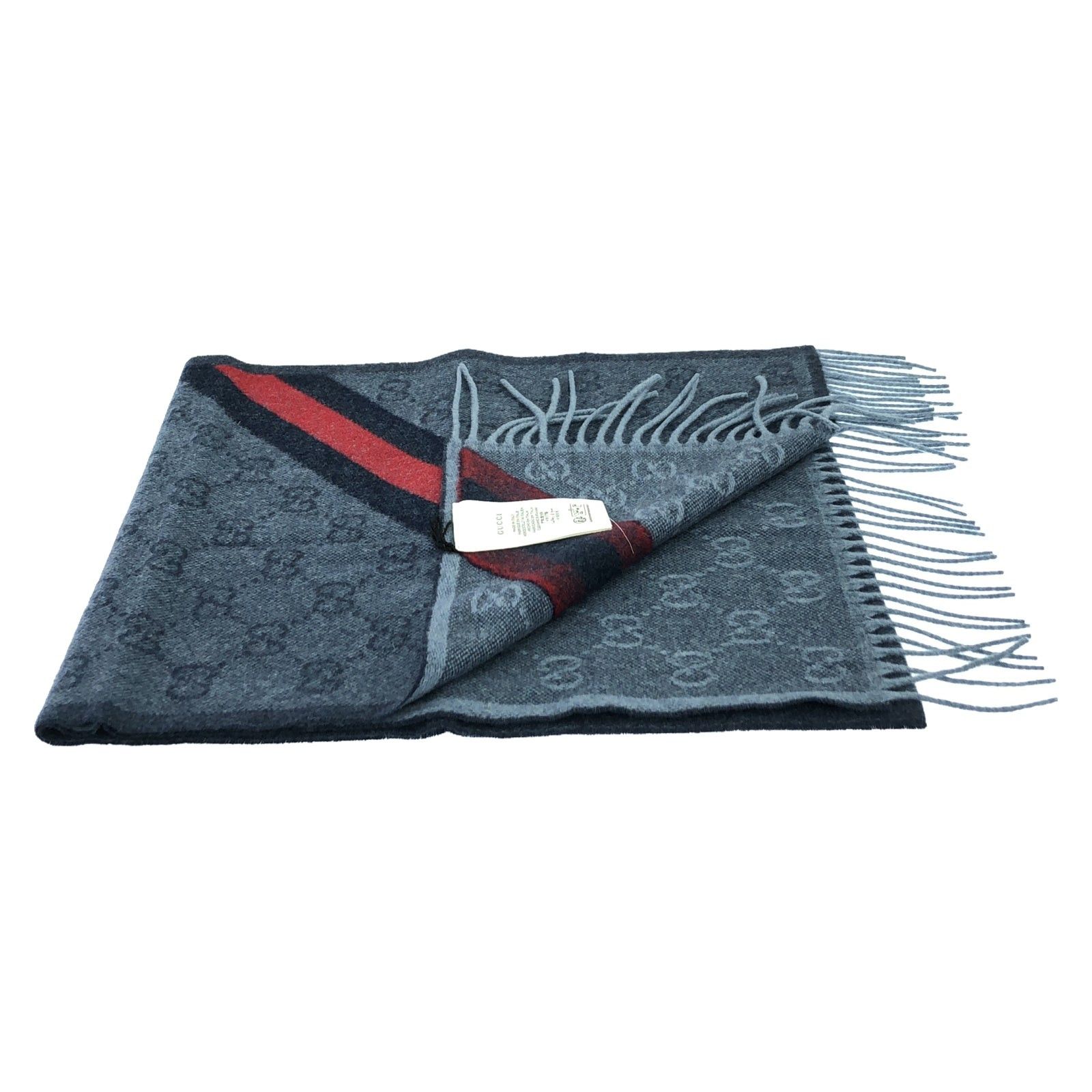 Gucci Gucci Scarf Wool Blue Size ONE SIZE - 2 Thumbnail
