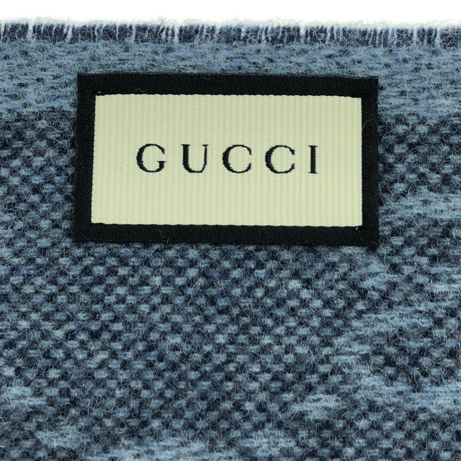 Gucci Gucci Scarf Wool Blue Size ONE SIZE - 4 Thumbnail