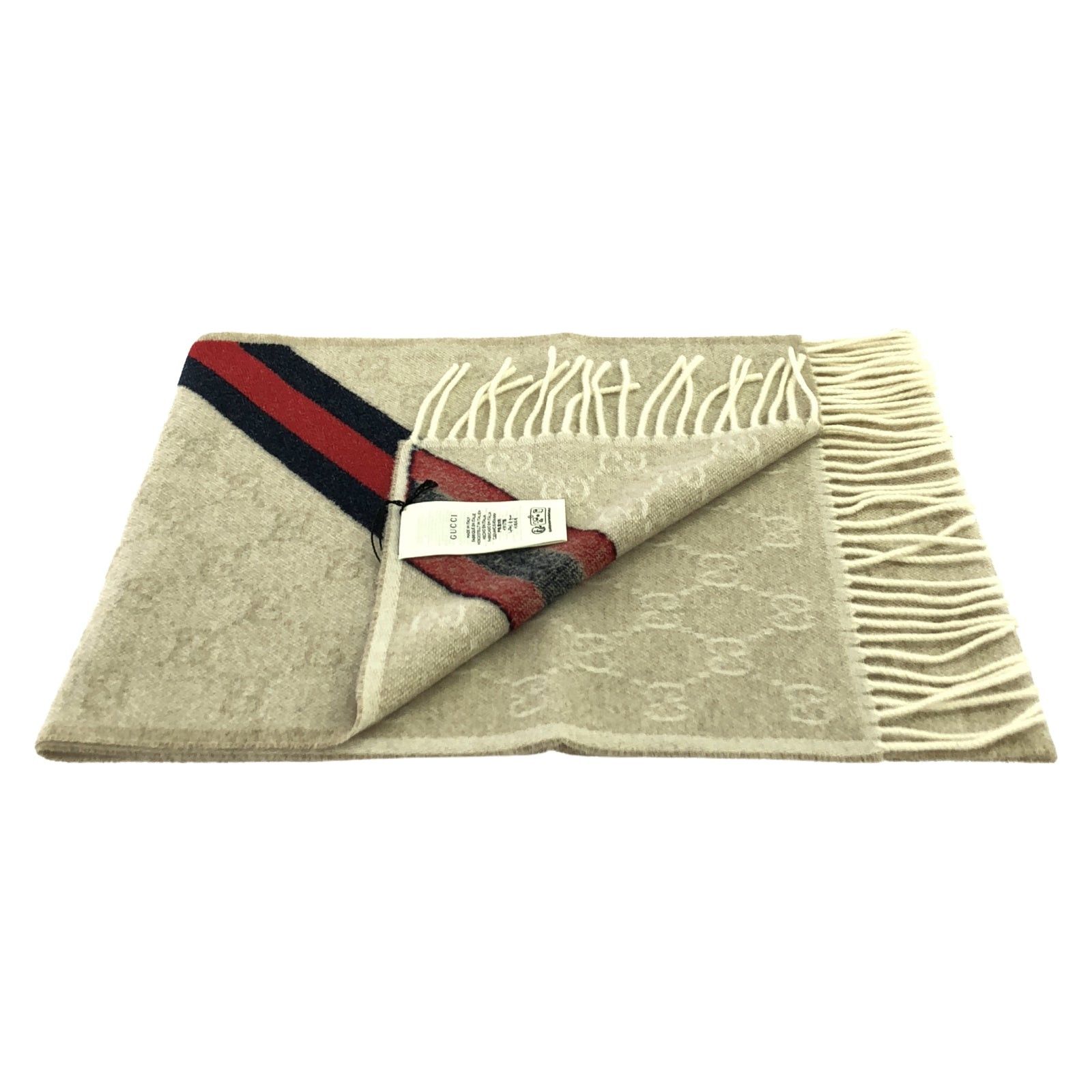 Gucci Gucci Scarf Wool Beige Size ONE SIZE - 2 Thumbnail