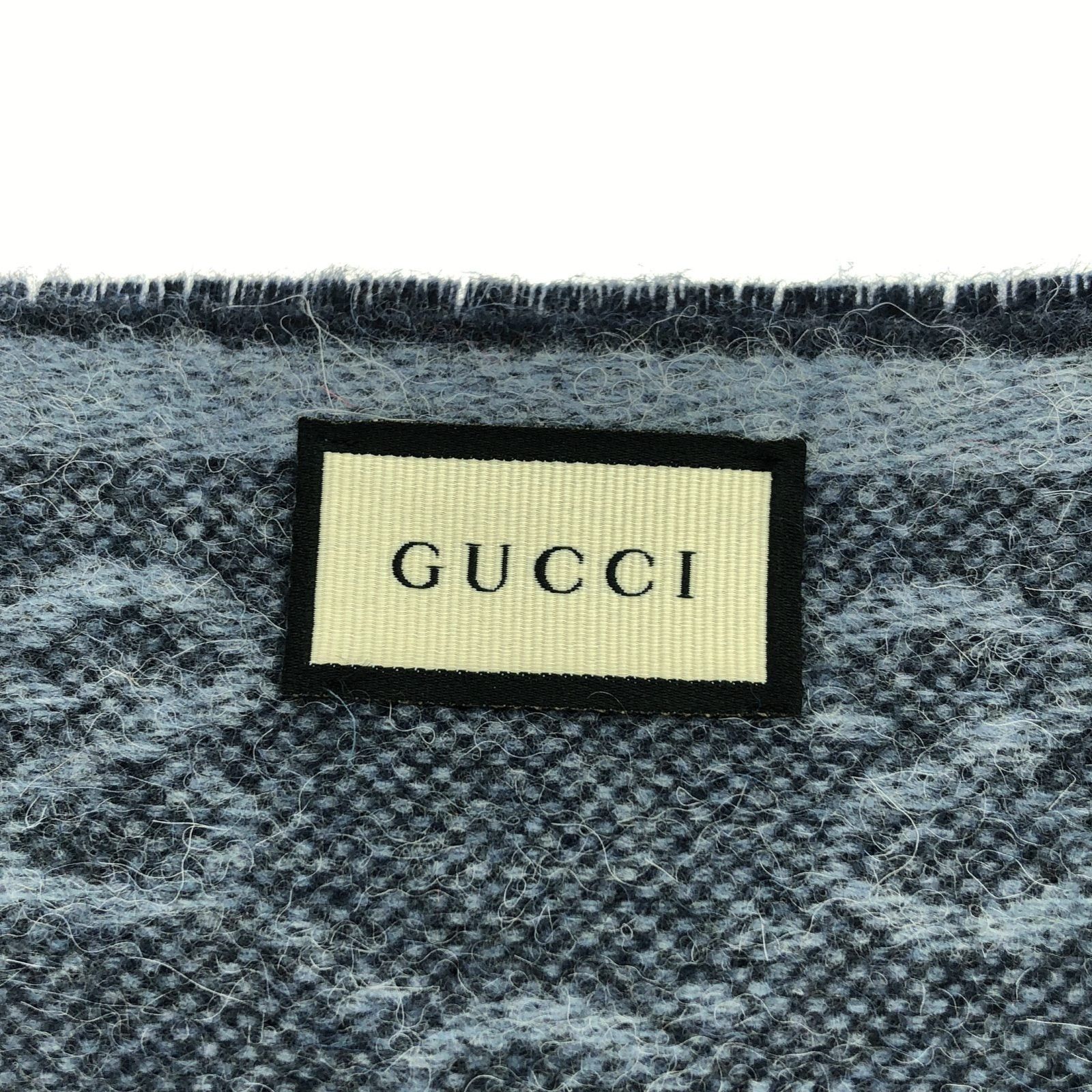 Gucci Gucci Scarf Wool Blue Size ONE SIZE - 4 Thumbnail