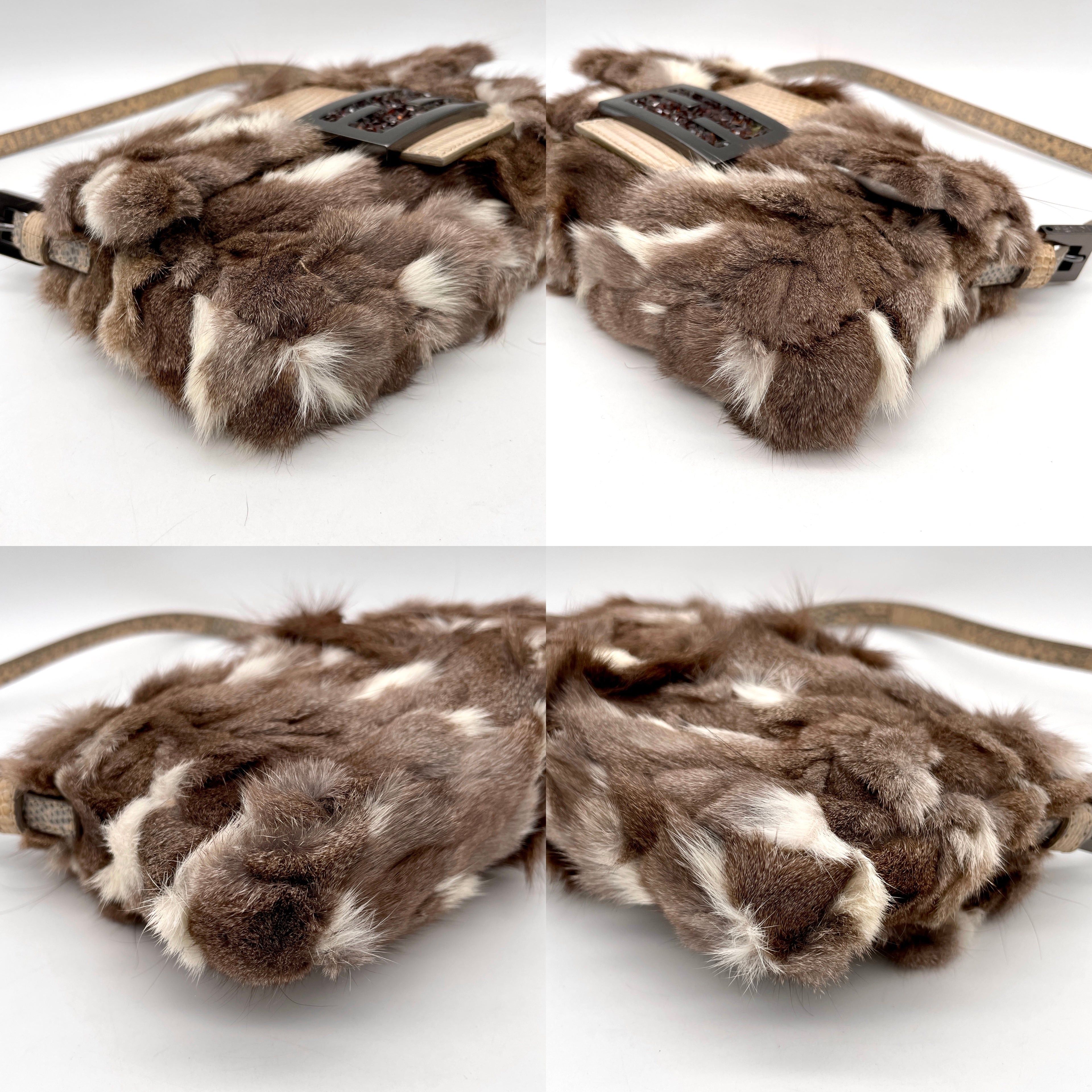 Fendi Fendi Fur Lizard Skin Leather Mini Mamma Bucket Size ONE SIZE - 7 Thumbnail