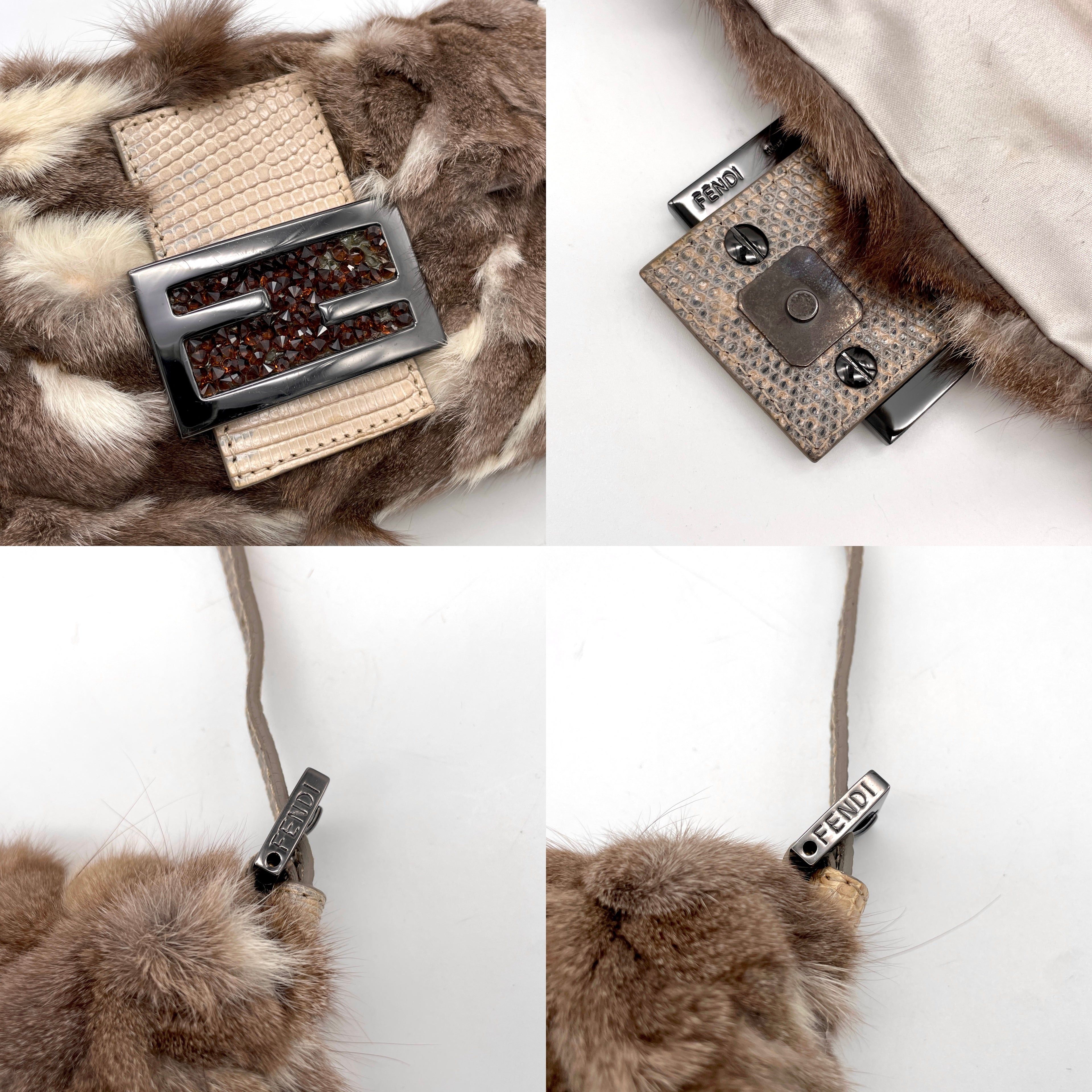 Fendi Fendi Fur Lizard Skin Leather Mini Mamma Bucket Size ONE SIZE - 9 Thumbnail