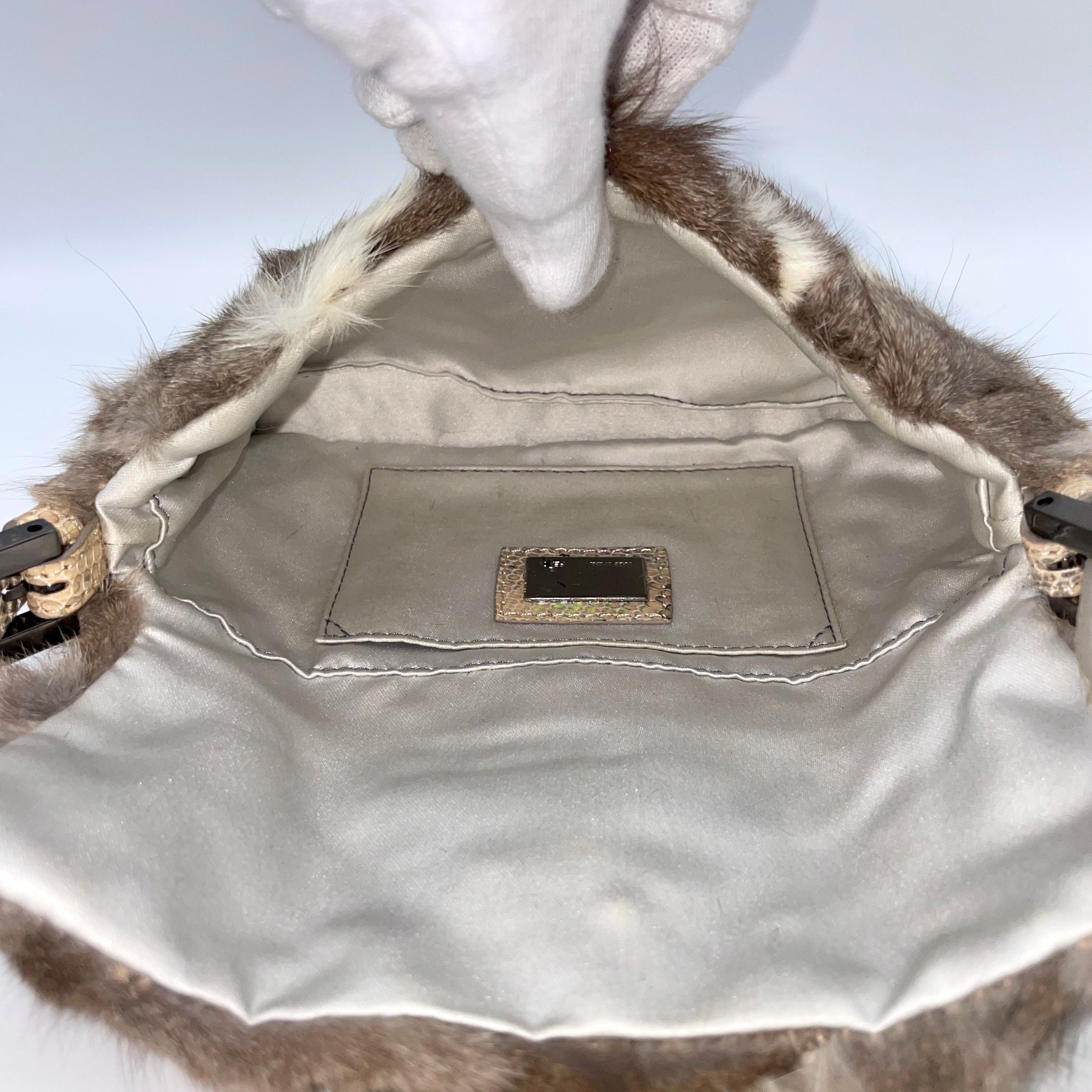 Fendi Fendi Fur Lizard Skin Leather Mini Mamma Bucket Size ONE SIZE - 11 Thumbnail