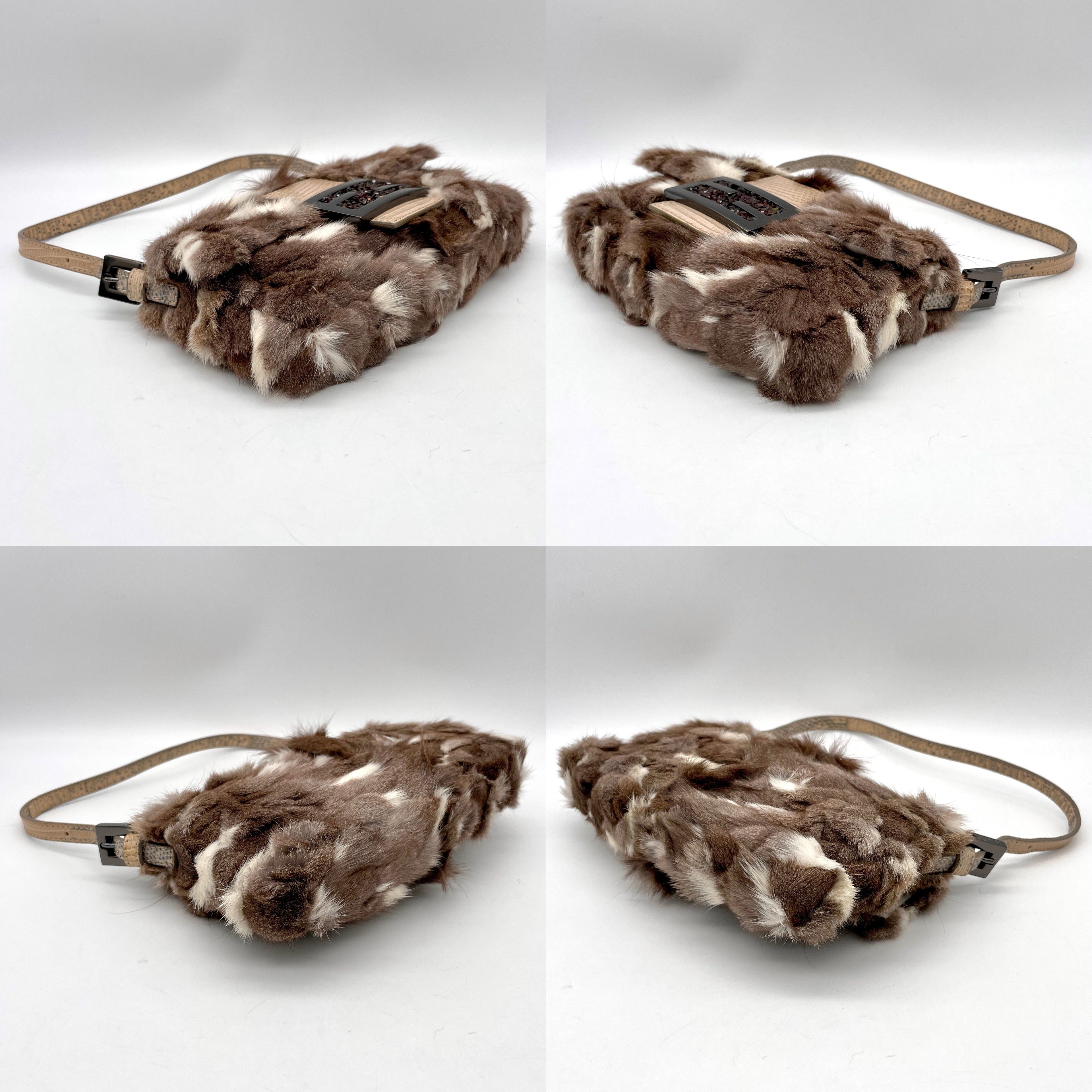 Fendi Fendi Fur Lizard Skin Leather Mini Mamma Bucket Size ONE SIZE - 5 Thumbnail