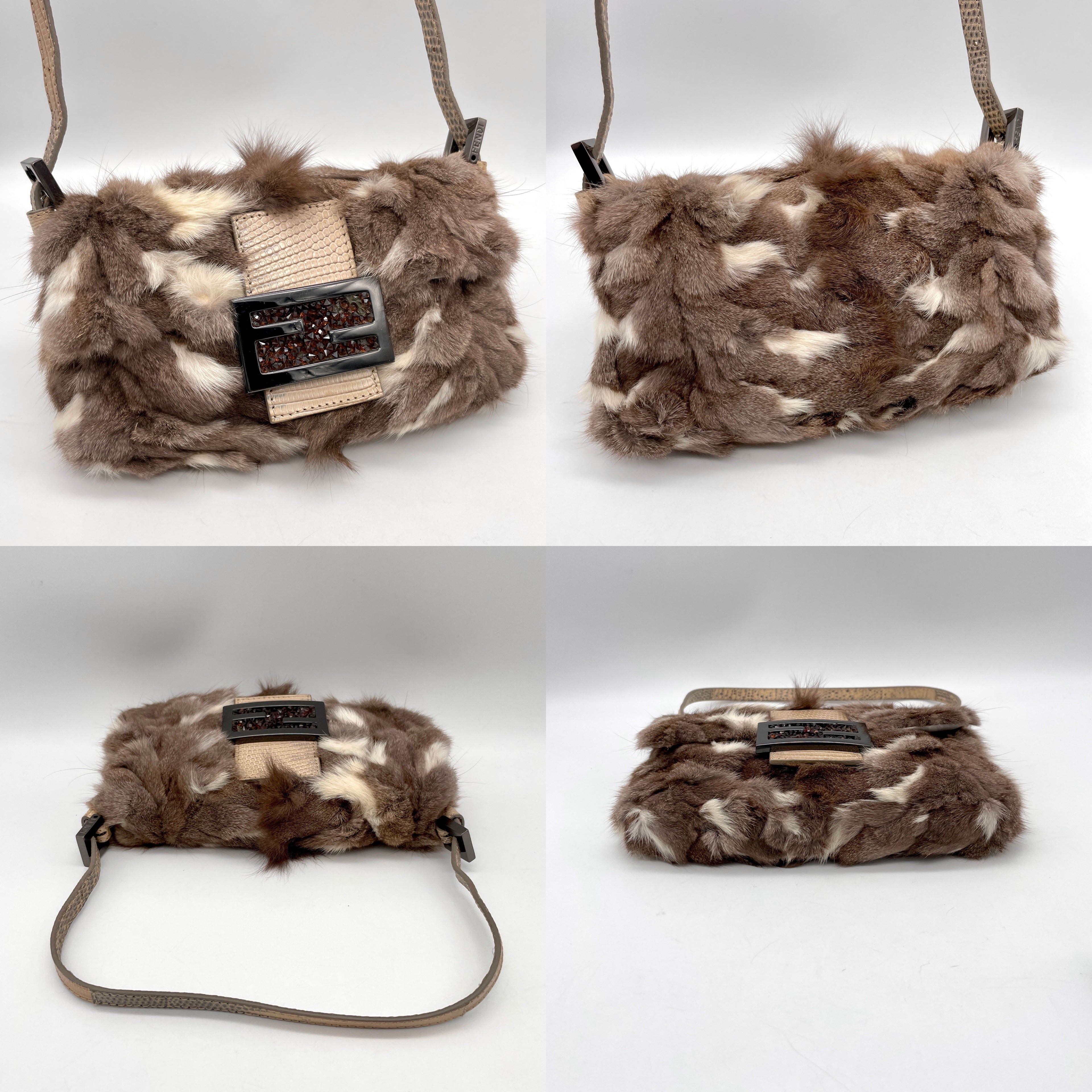 Fendi Fendi Fur Lizard Skin Leather Mini Mamma Bucket Size ONE SIZE - 6 Thumbnail