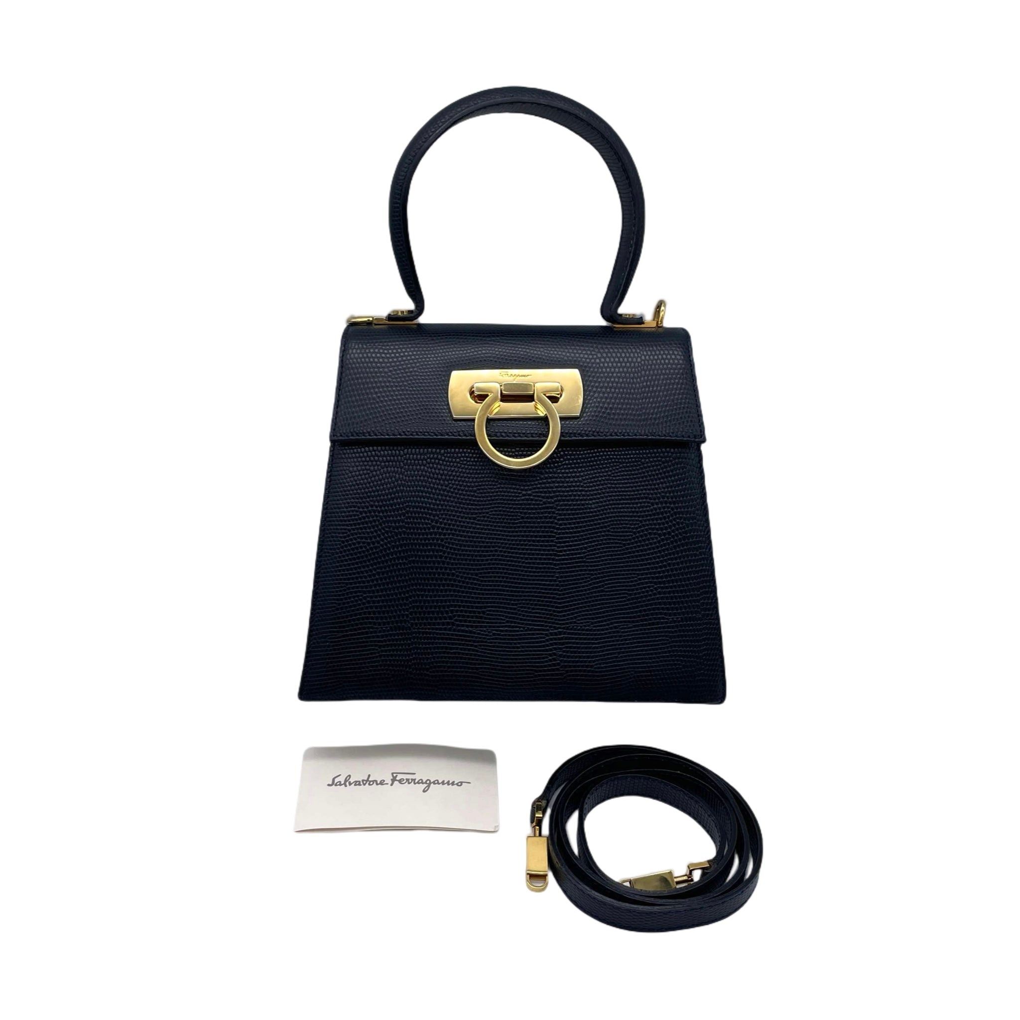 Salvatore Ferragamo Salvatore Ferragamo Gancini Kelly-Style 2-Way Handbag Size ONE SIZE - 4 Thumbnail
