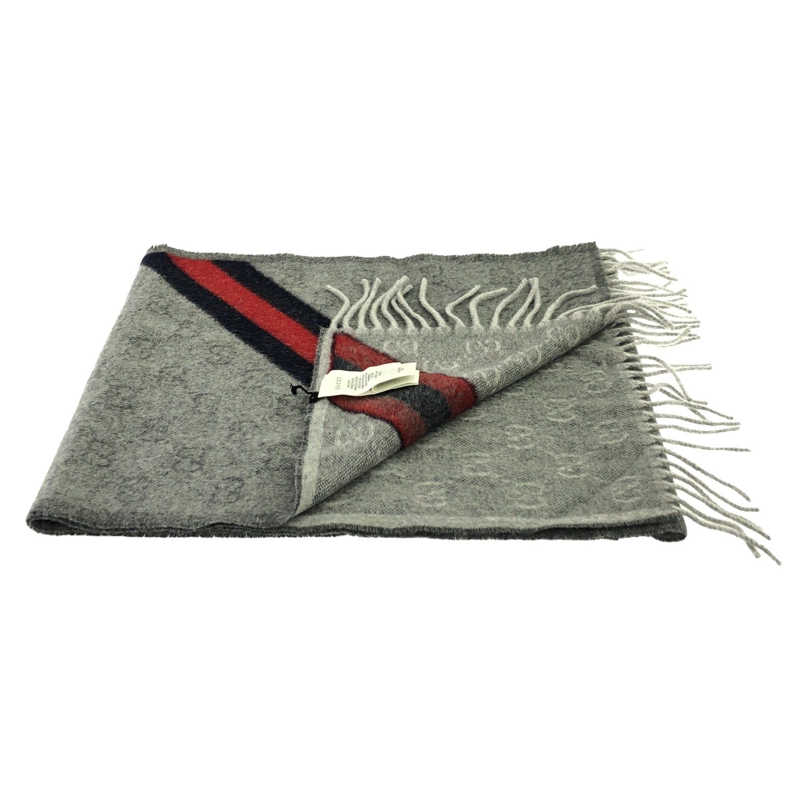 Gucci Gucci Scarf Wool Gray Size ONE SIZE - 2 Thumbnail