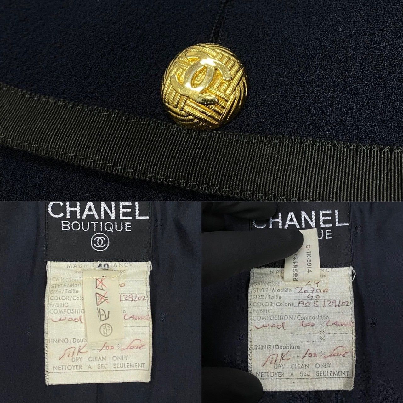 Chanel Chanel Blue Wool Size ONE SIZE - 3 Thumbnail