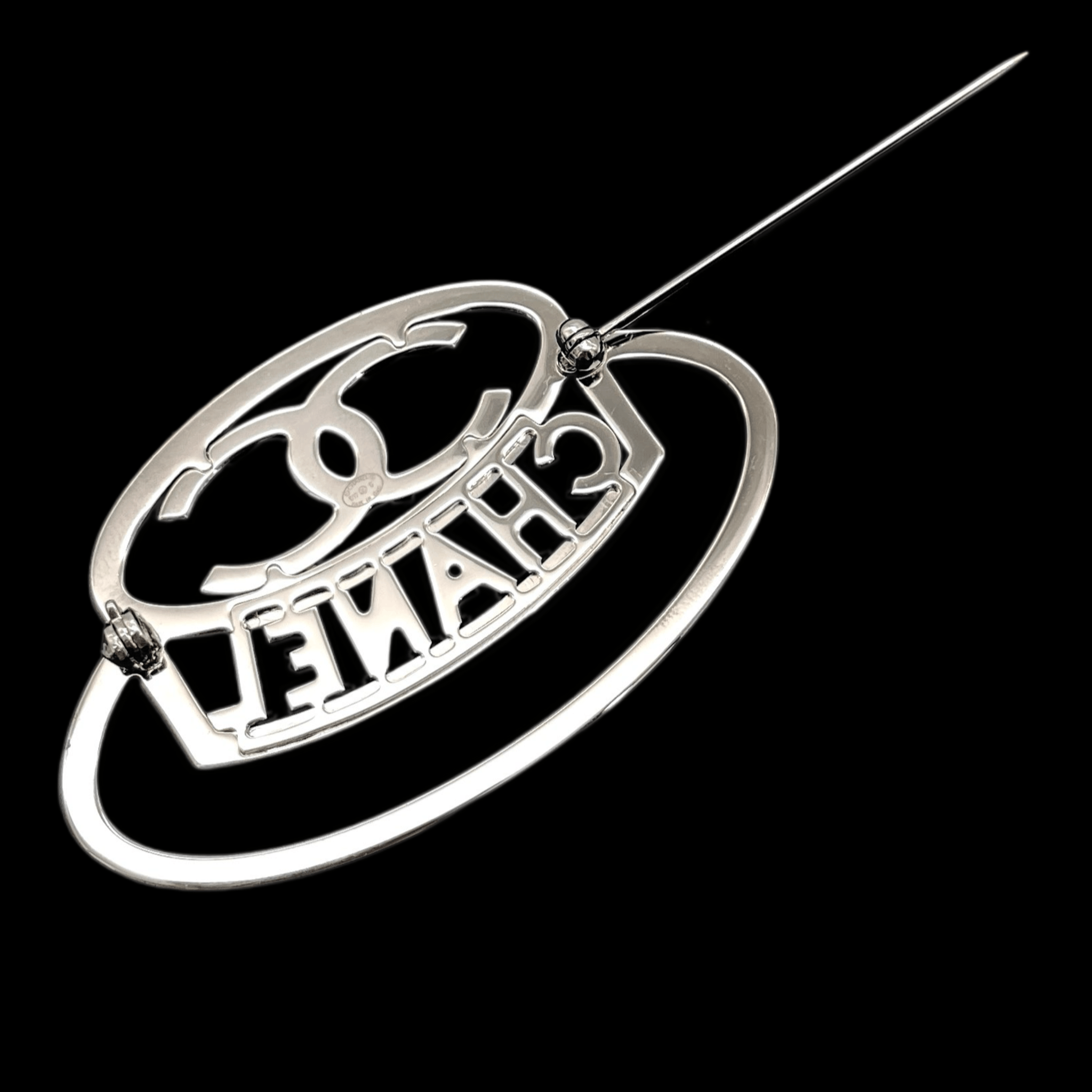 Chanel Chanel Cocomark Logo Rhinestone Hat Brooch Size ONE SIZE - 5 Thumbnail