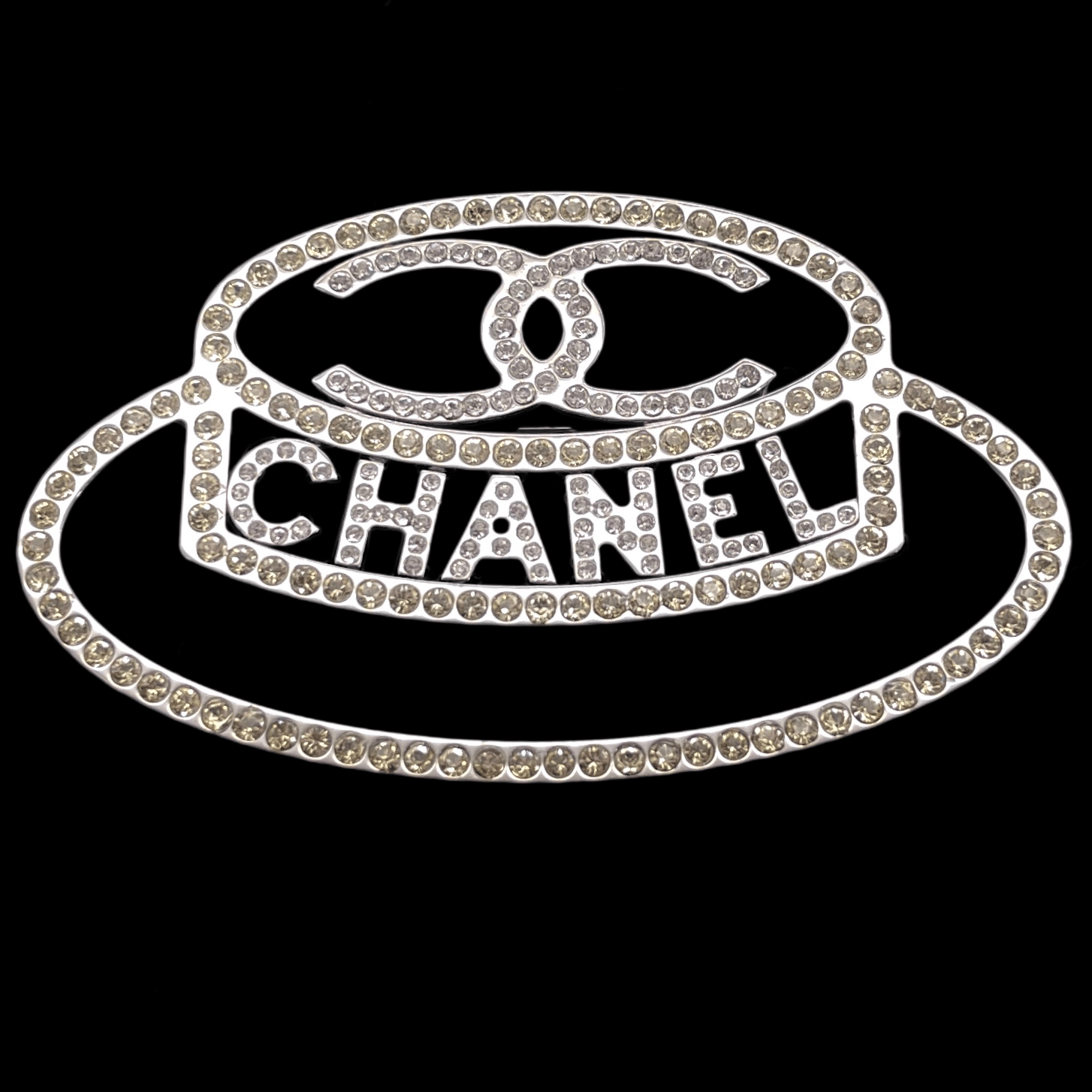 Chanel Chanel Cocomark Logo Rhinestone Hat Brooch Size ONE SIZE - 3 Thumbnail