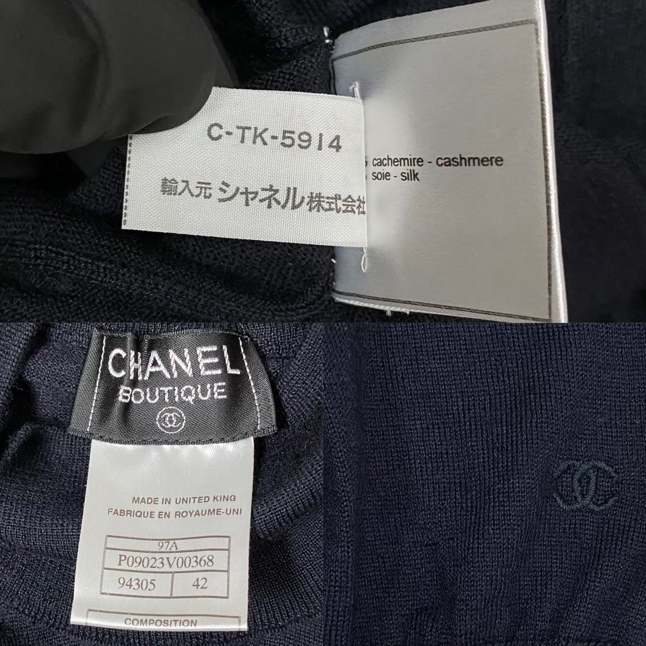 Chanel Chanel Blue Cashmere Size ONE SIZE - 5 Thumbnail