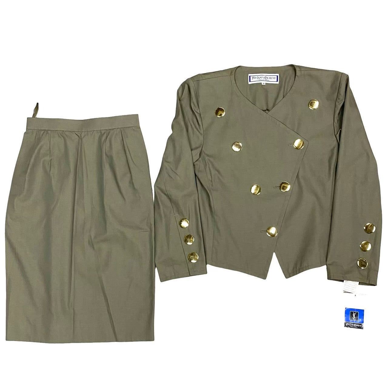 Yves Saint Laurent Yves Saint Laurent Green Cotton Size ONE SIZE - 2 Thumbnail