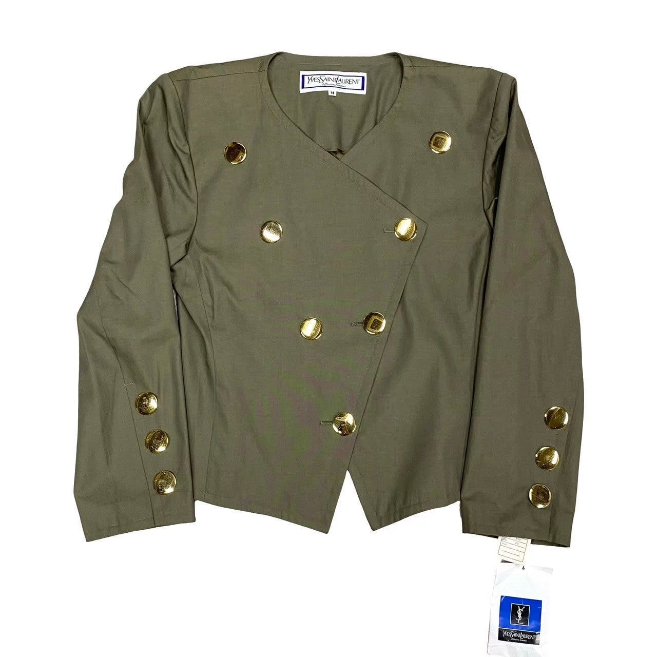 Yves Saint Laurent Yves Saint Laurent Green Cotton Size ONE SIZE - 4 Thumbnail
