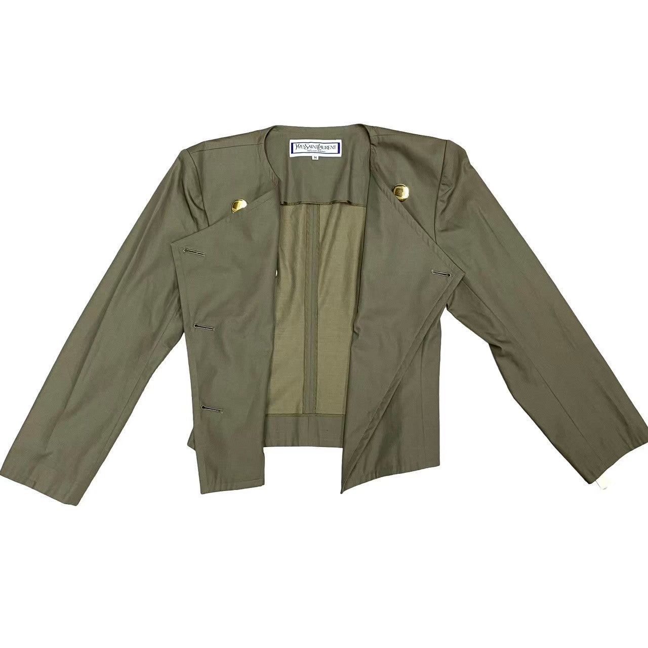 Yves Saint Laurent Yves Saint Laurent Green Cotton Size ONE SIZE - 6 Thumbnail