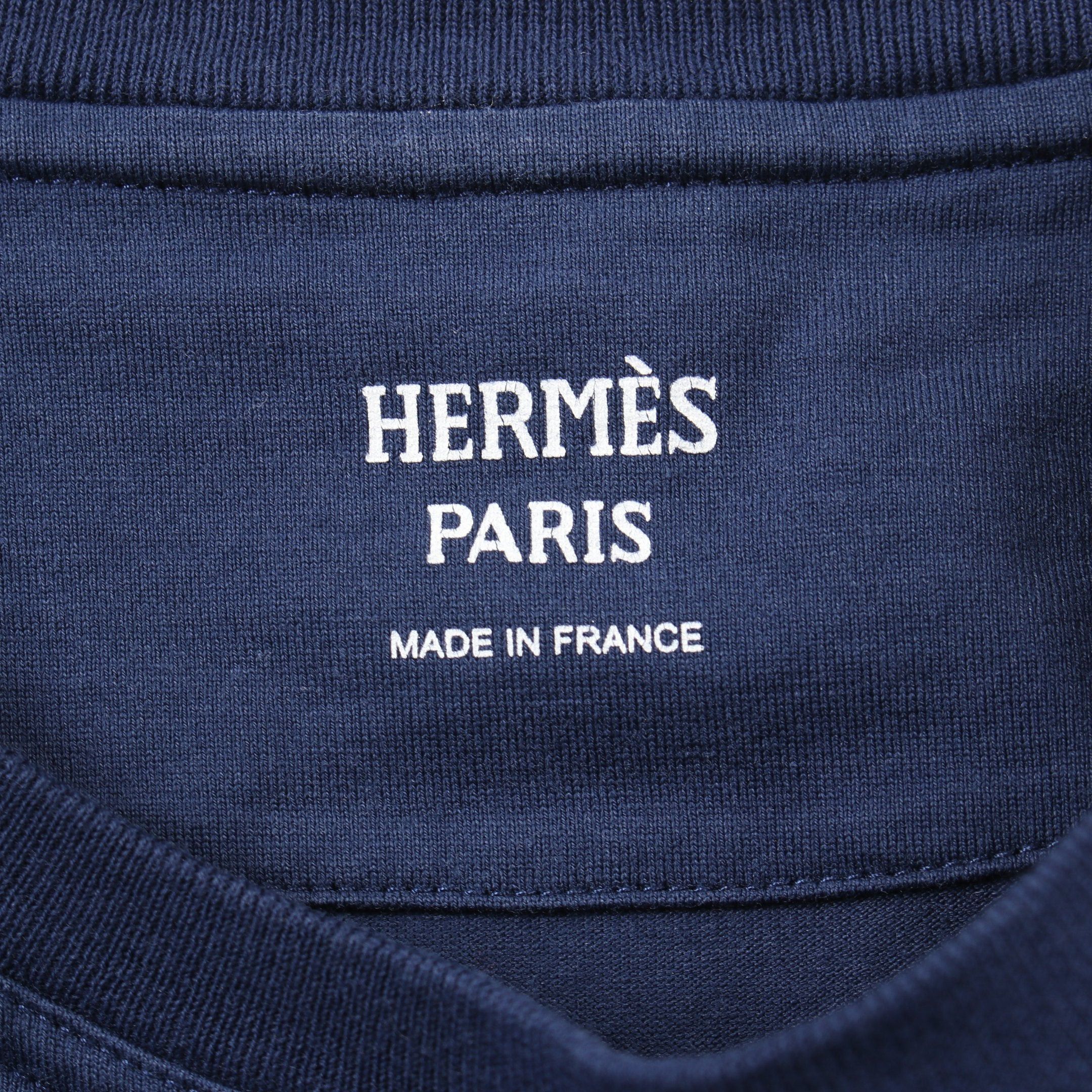 Hermes Hermes L'Instrvction Dv Roy T-Shirt Crew Neck Cotton Navy 21Ss Size ONE SIZE - 3 Thumbnail