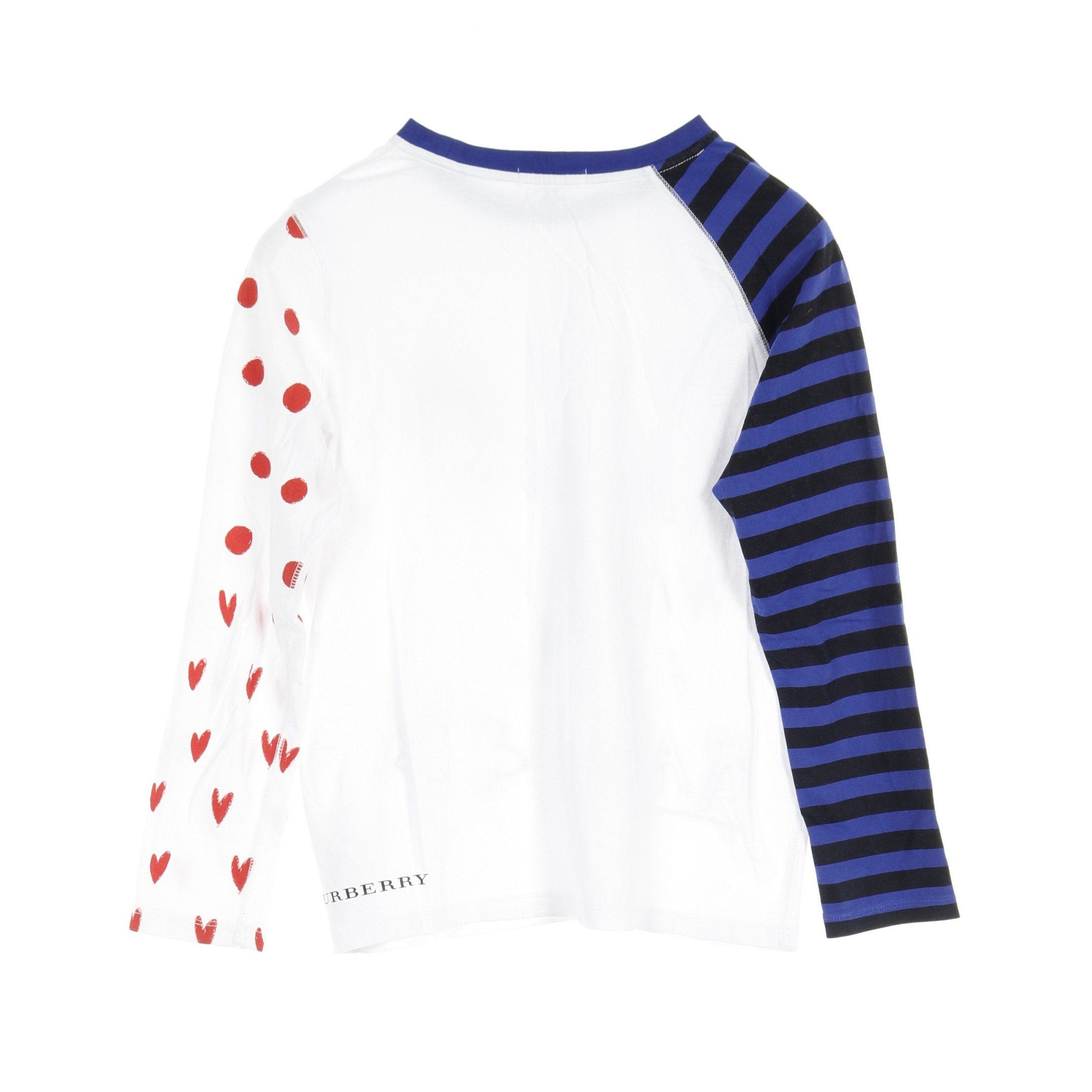 Burberry Burberry Cut And Sew T-Shirt Crew Neck Long Sleeve Cotton White Multicolor Rainbow Kids Size ONE SIZE - 2 Thumbnail