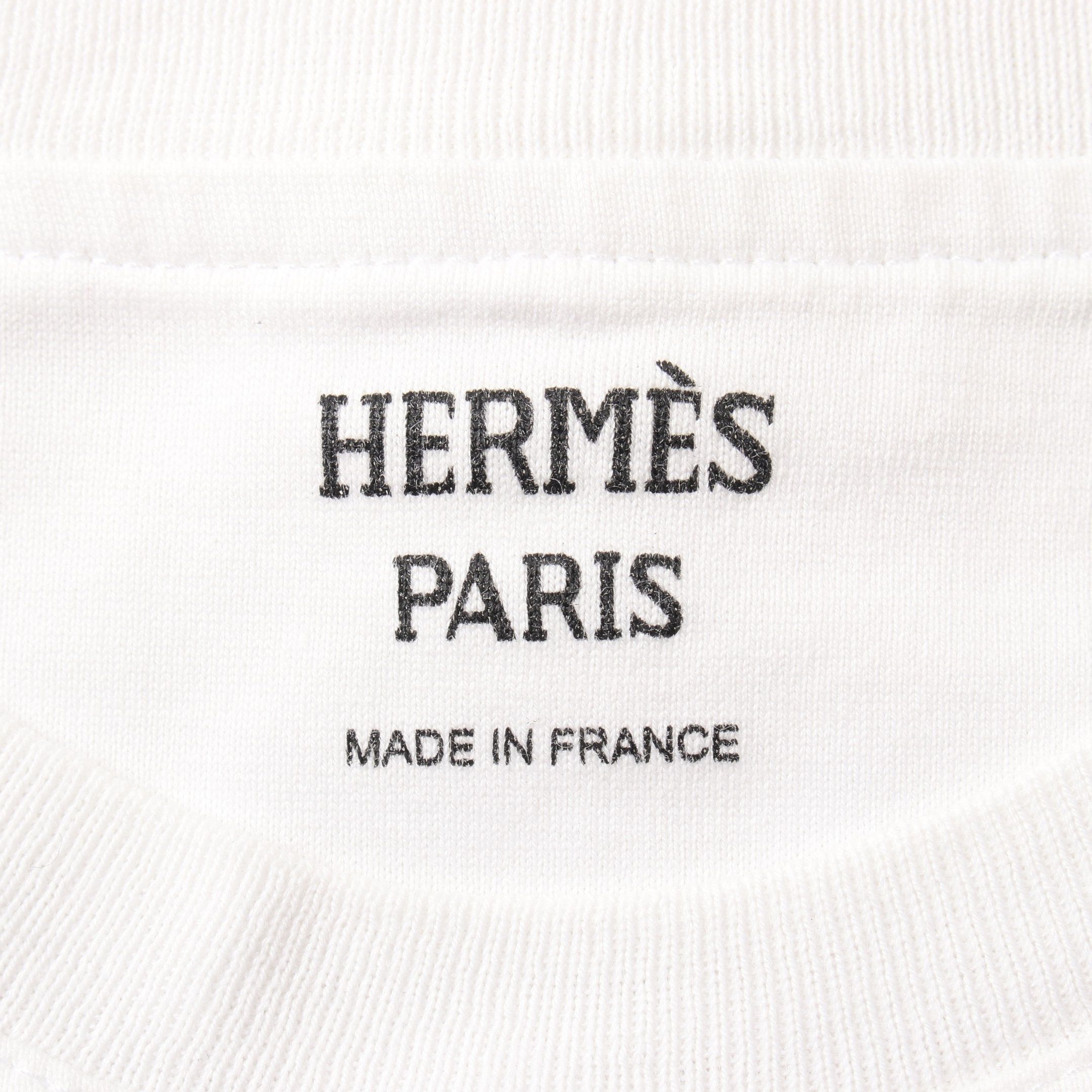 Hermes Hermes Micro Cartouche T-Shirt Cotton White Multicolor Size ONE SIZE - 3 Thumbnail