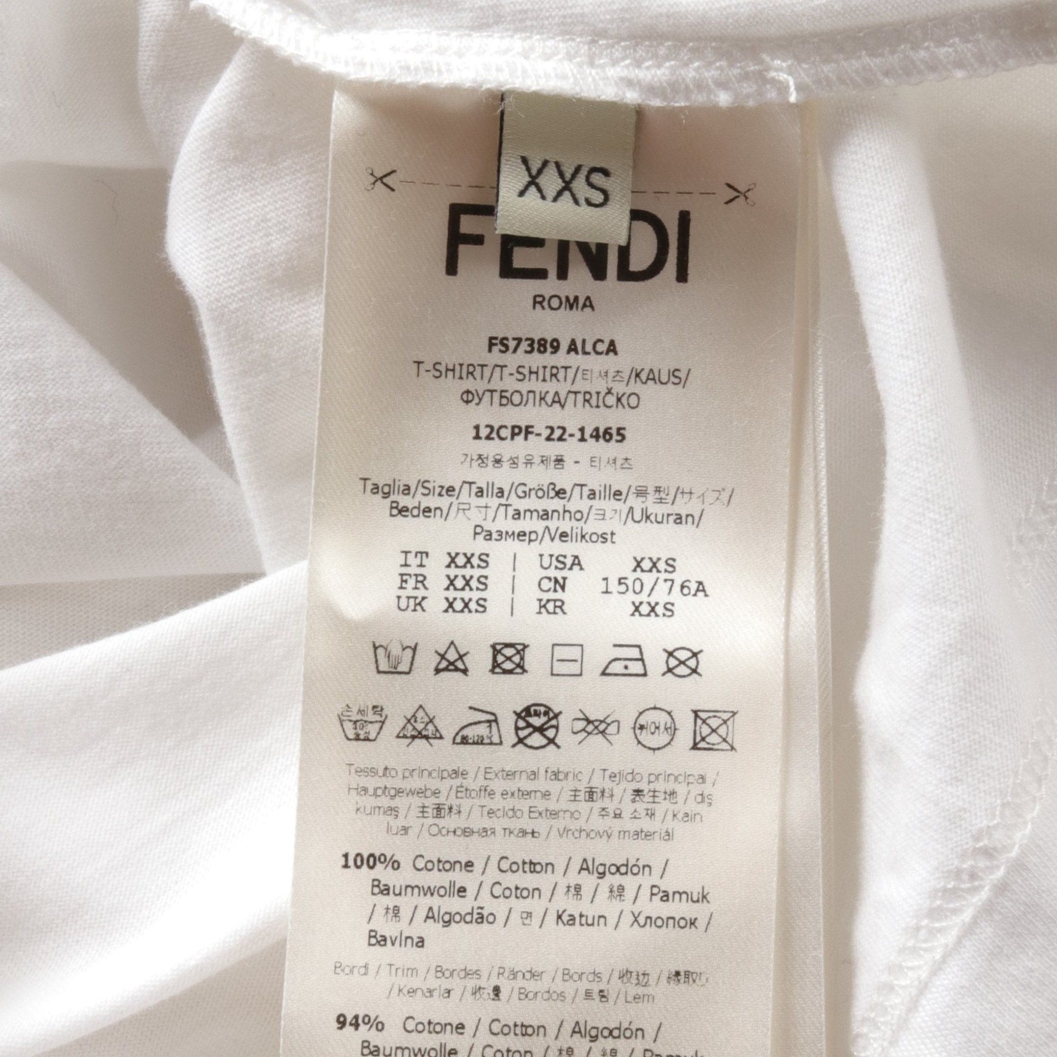 Fendi Fendi T-Shirt Logo Embroidery Cotton White Size ONE SIZE - 4 Thumbnail