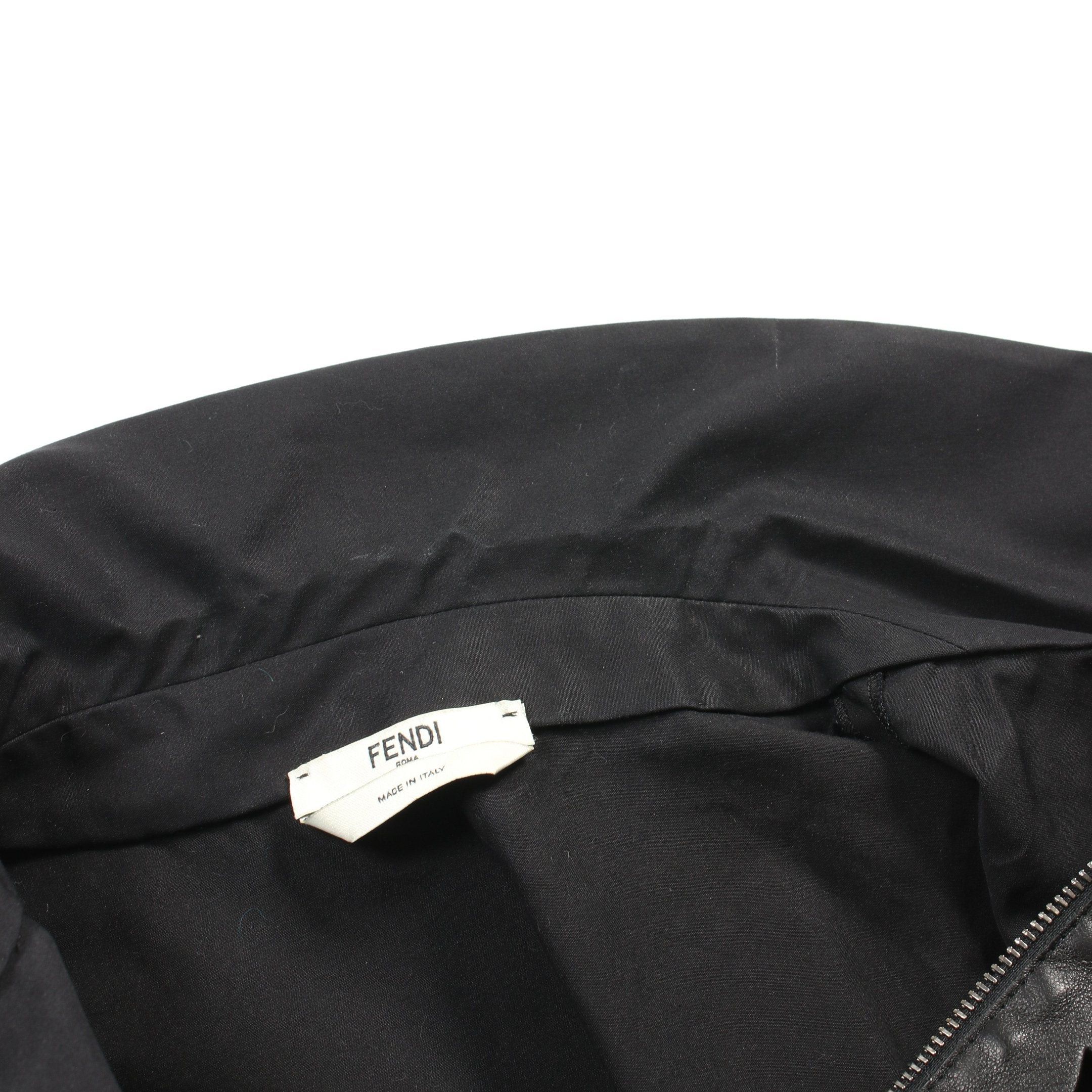 Fendi Fendi Half Zip Cut And Sew Short Sleeve Cotton Leather Black Size ONE SIZE - 6 Thumbnail