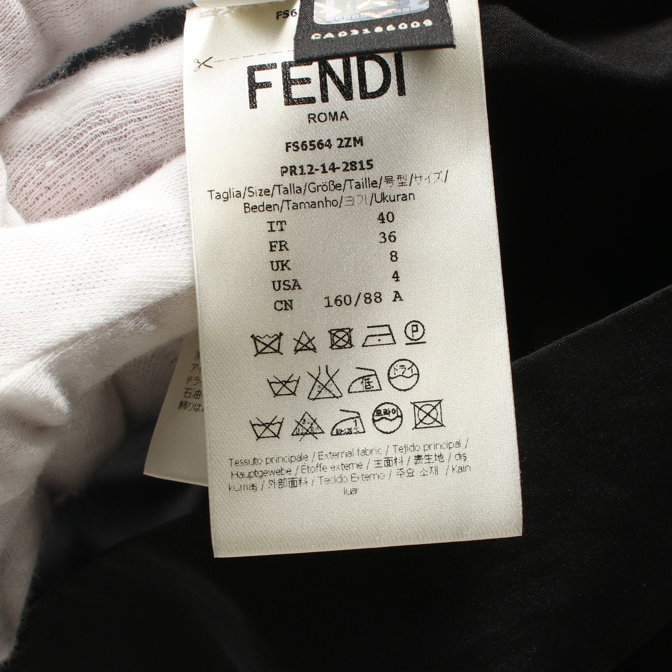 Fendi Fendi Half Zip Cut And Sew Short Sleeve Cotton Leather Black Size ONE SIZE - 4 Thumbnail