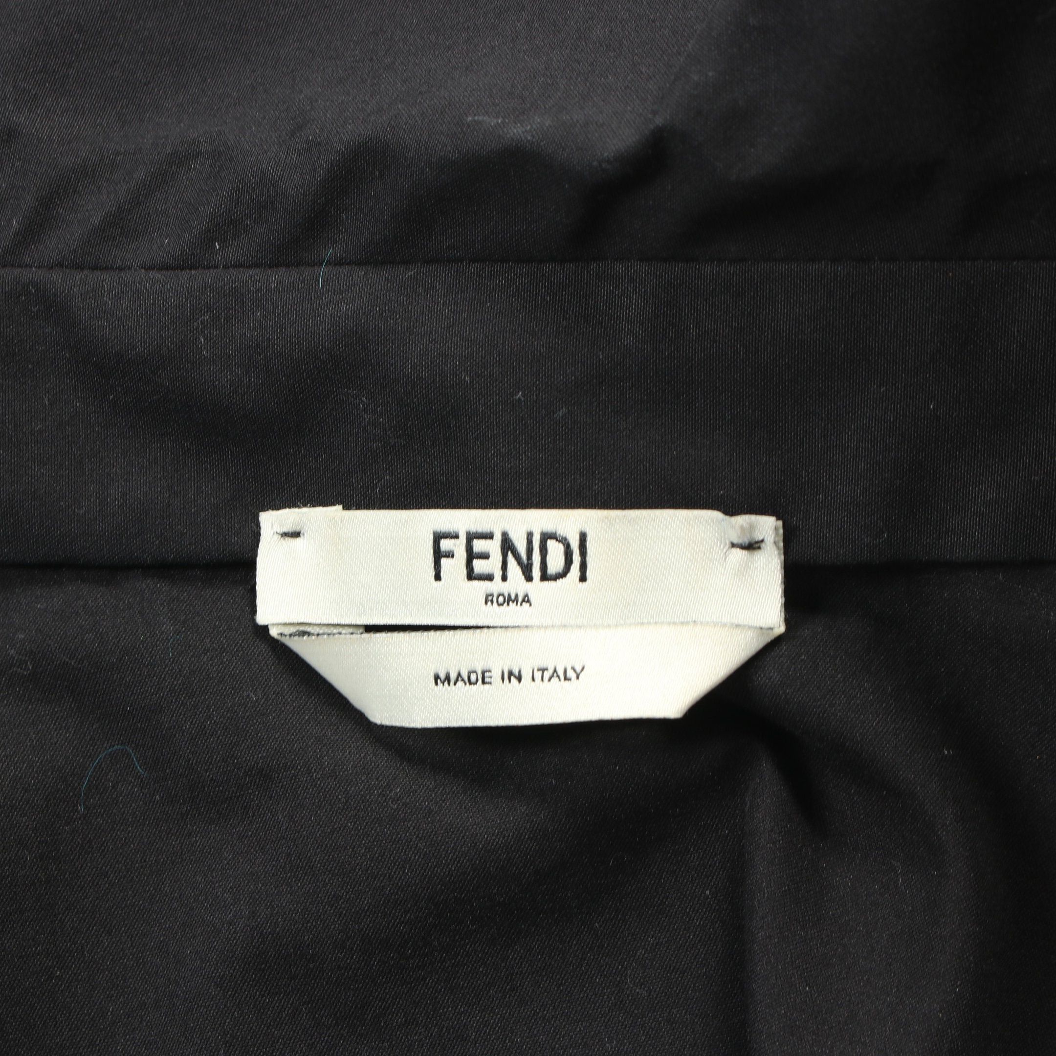 Fendi Fendi Half Zip Cut And Sew Short Sleeve Cotton Leather Black Size ONE SIZE - 3 Thumbnail