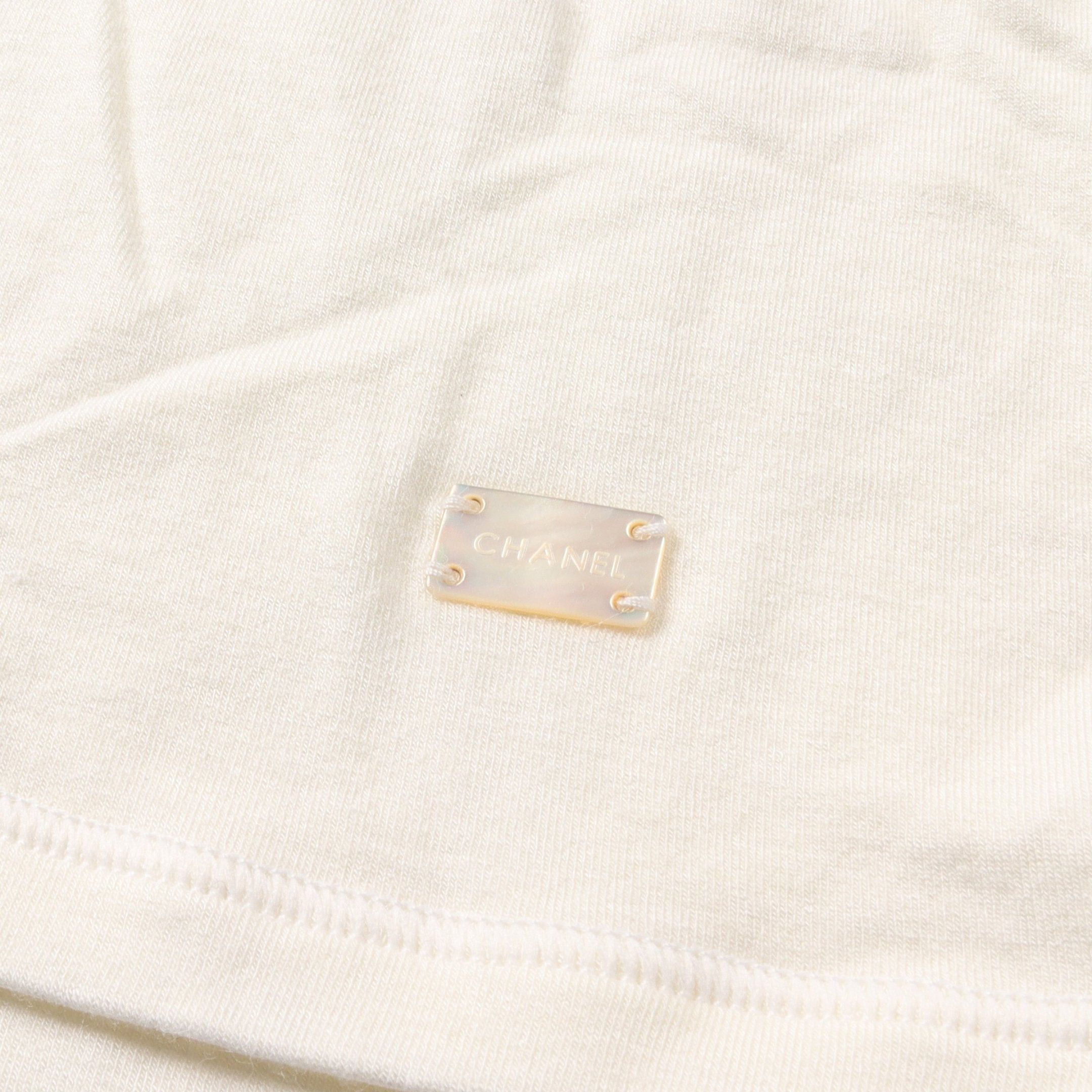 Chanel Chanel Camellia Cut And Sew Turtleneck No Sleeve Lace Rayon Silk Off White Size ONE SIZE - 5 Thumbnail