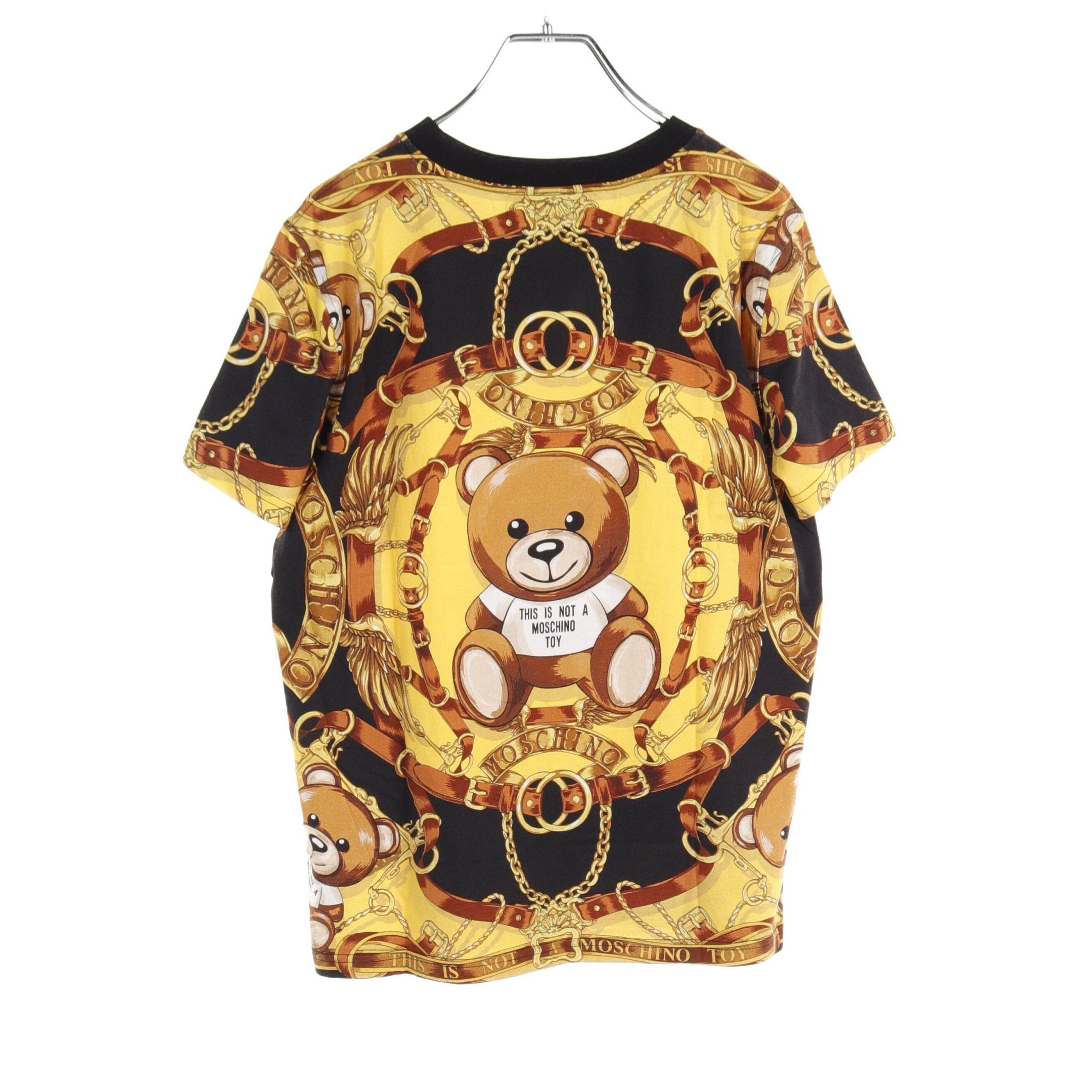 Moschino Moschino Teddy Bear T-Shirt Crew Neck All-Over Pattern Cotton Black Yellow Multicolor Size ONE SIZE - 2 Thumbnail