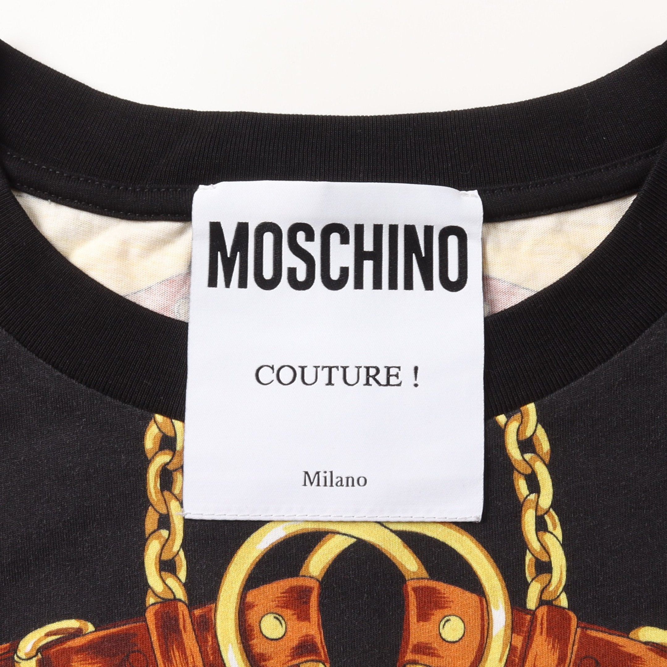 Moschino Moschino Teddy Bear T-Shirt Crew Neck All-Over Pattern Cotton Black Yellow Multicolor Size ONE SIZE - 3 Thumbnail