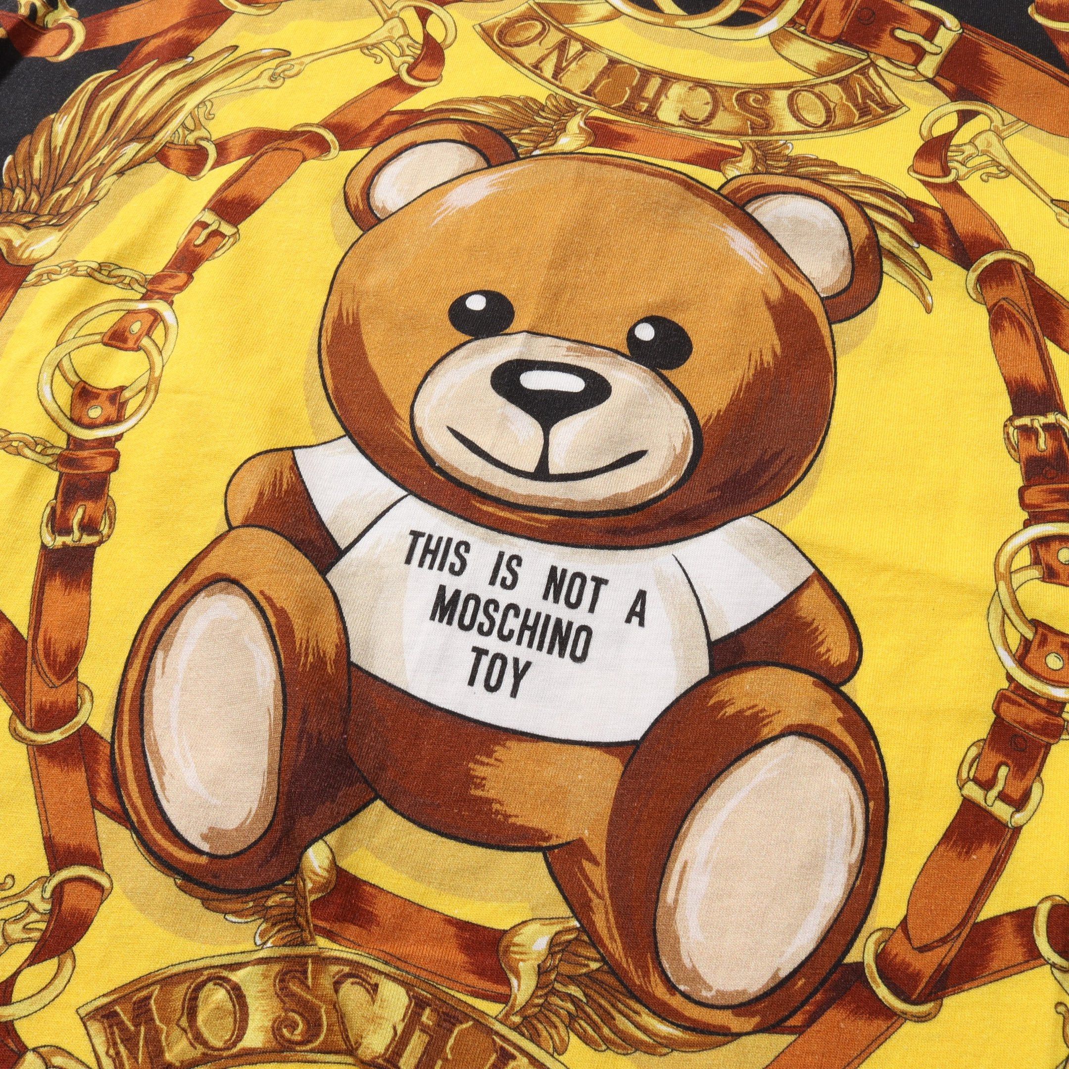 Moschino Moschino Teddy Bear T-Shirt Crew Neck All-Over Pattern Cotton Black Yellow Multicolor Size ONE SIZE - 6 Thumbnail