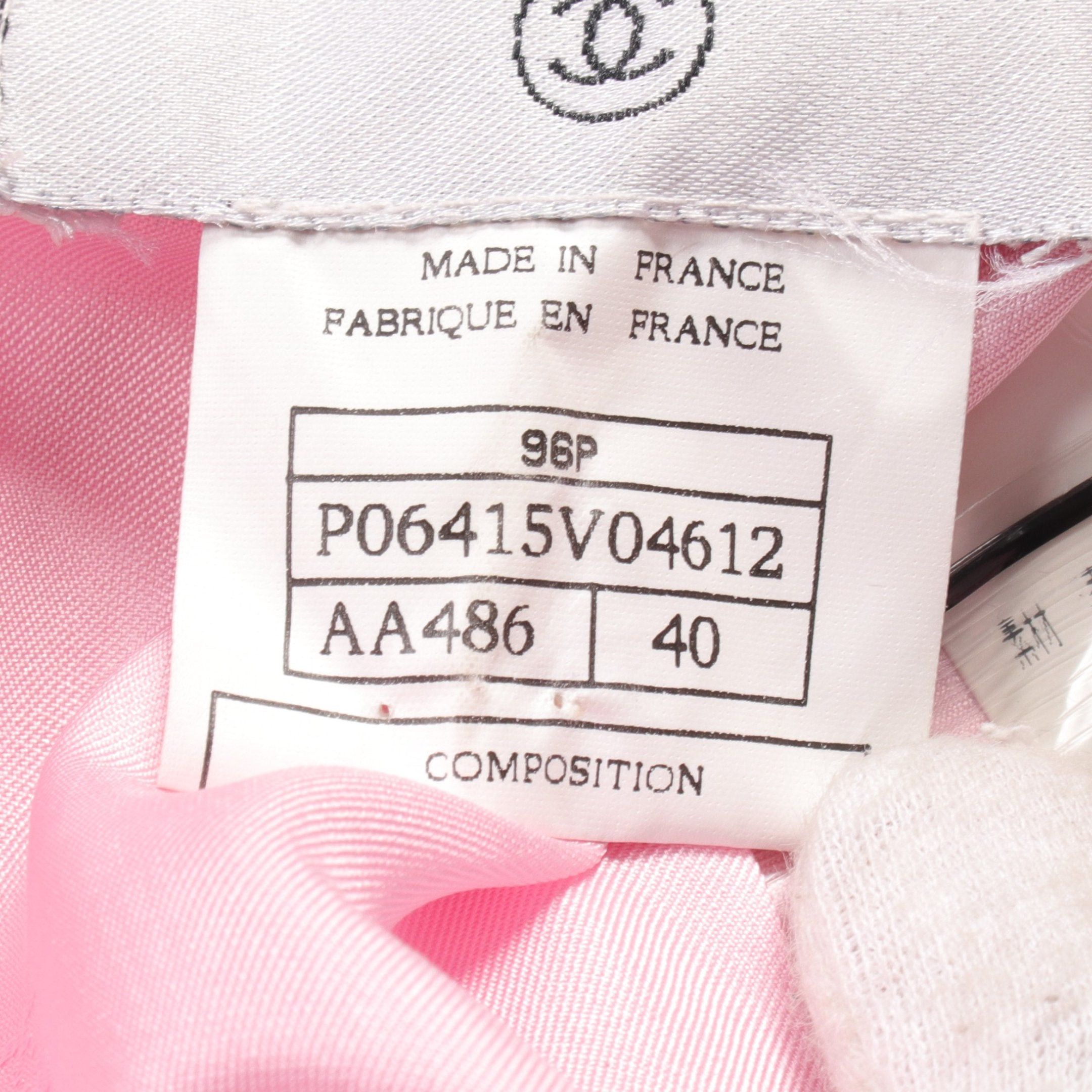 Chanel Chanel Cocomark Button Tweed Skirt Suit Set Up Wool Pink 96P Size ONE SIZE - 7 Thumbnail