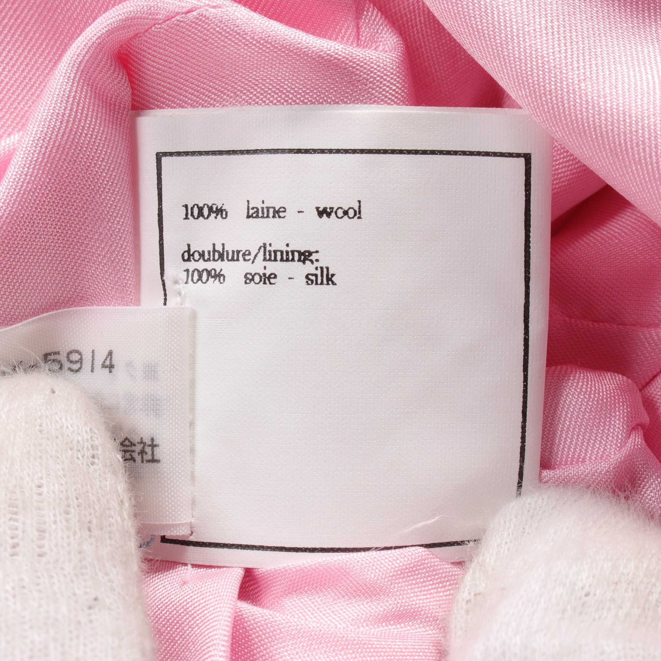 Chanel Chanel Cocomark Button Tweed Skirt Suit Set Up Wool Pink 96P Size ONE SIZE - 4 Thumbnail