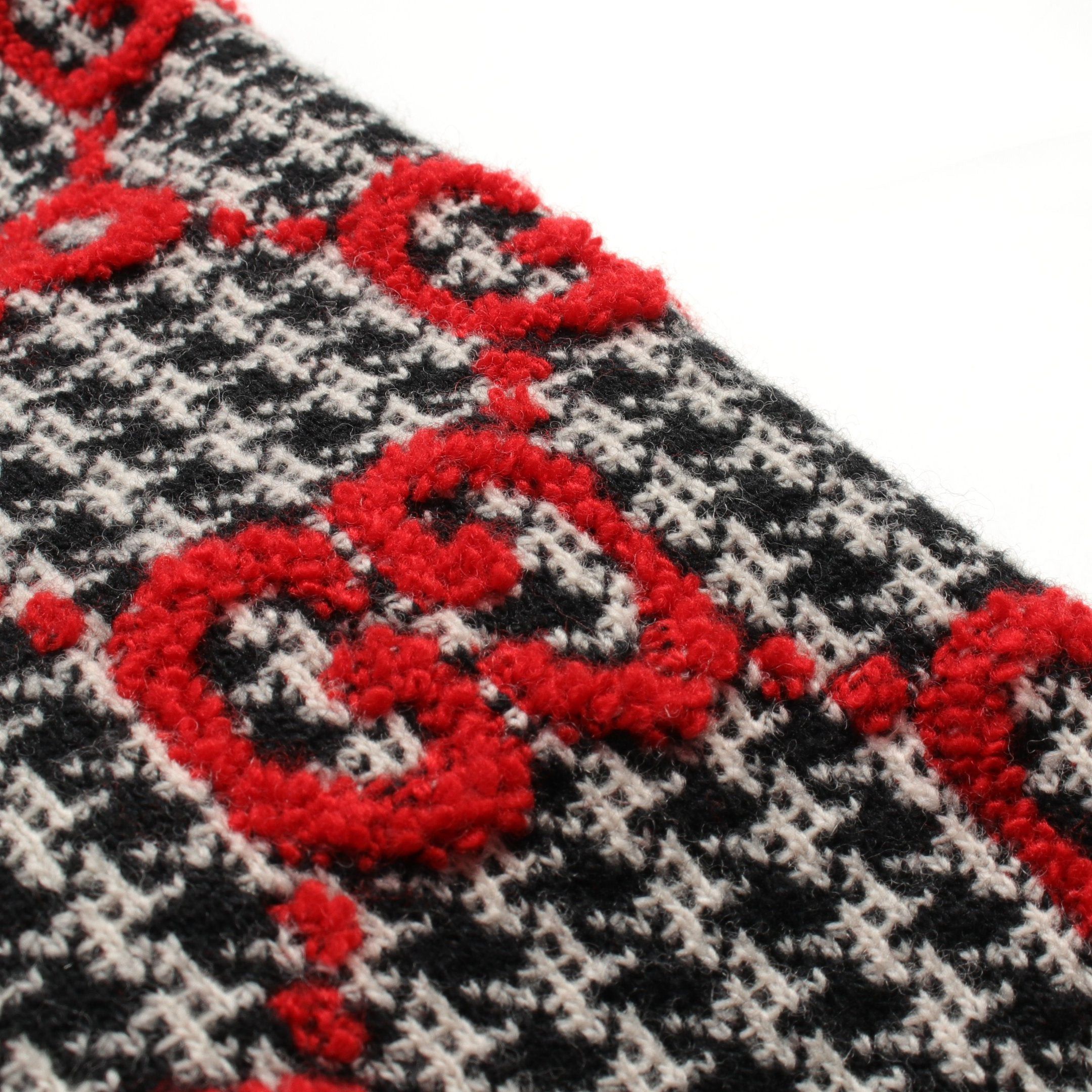 Gucci Gucci Gg Pattern Set Up Houndstooth Wool Black Red White Size ONE SIZE - 8 Thumbnail