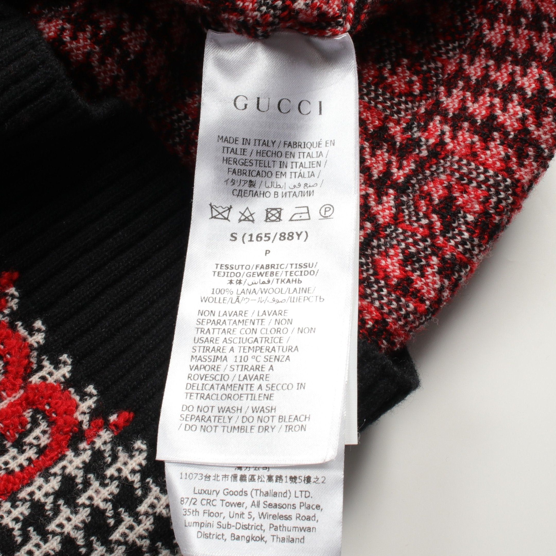 Gucci Gucci Gg Pattern Set Up Houndstooth Wool Black Red White Size ONE SIZE - 5 Thumbnail
