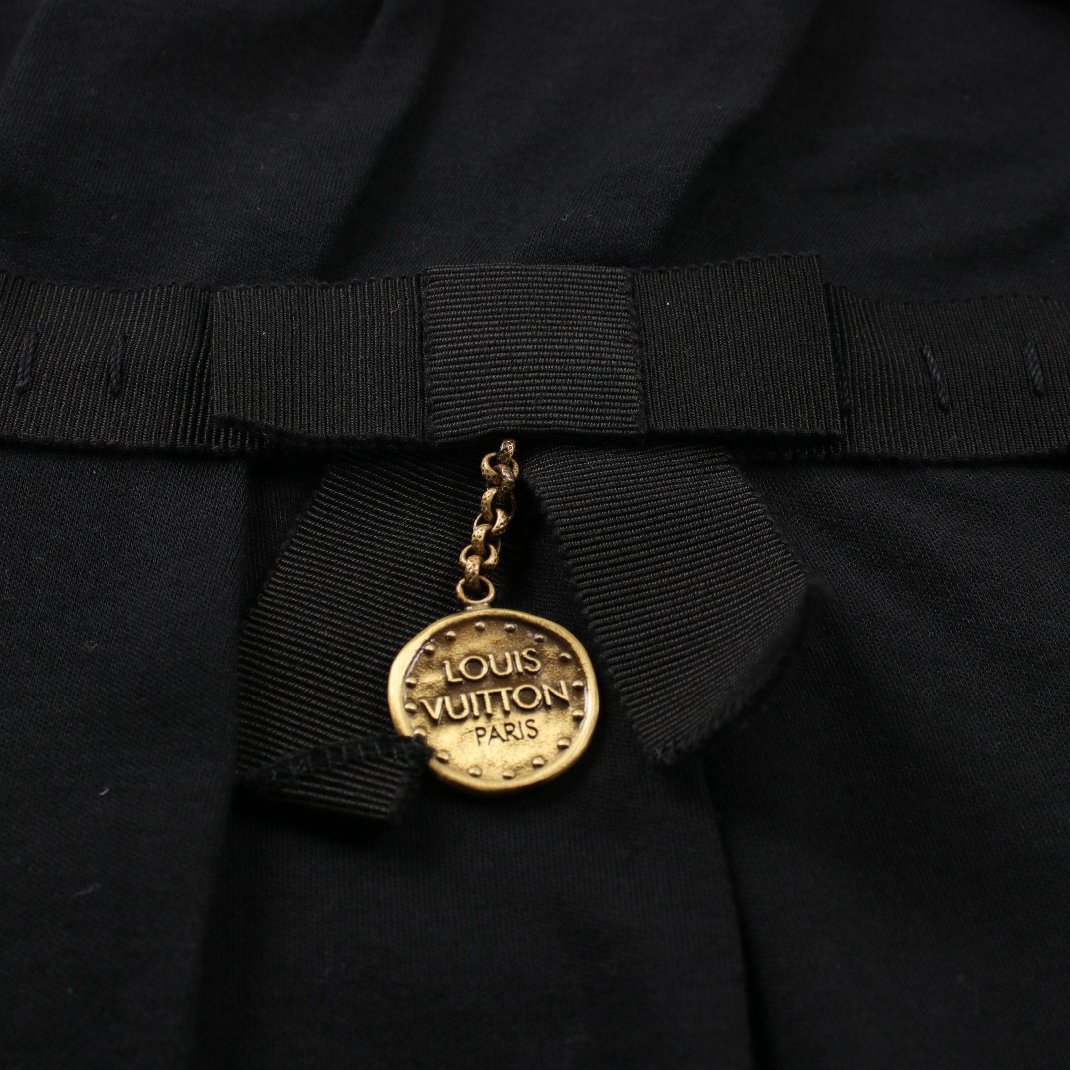 Louis Vuitton Louis Vuitton T-Shirt Ribbon Cotton Black Size ONE SIZE - 7 Thumbnail
