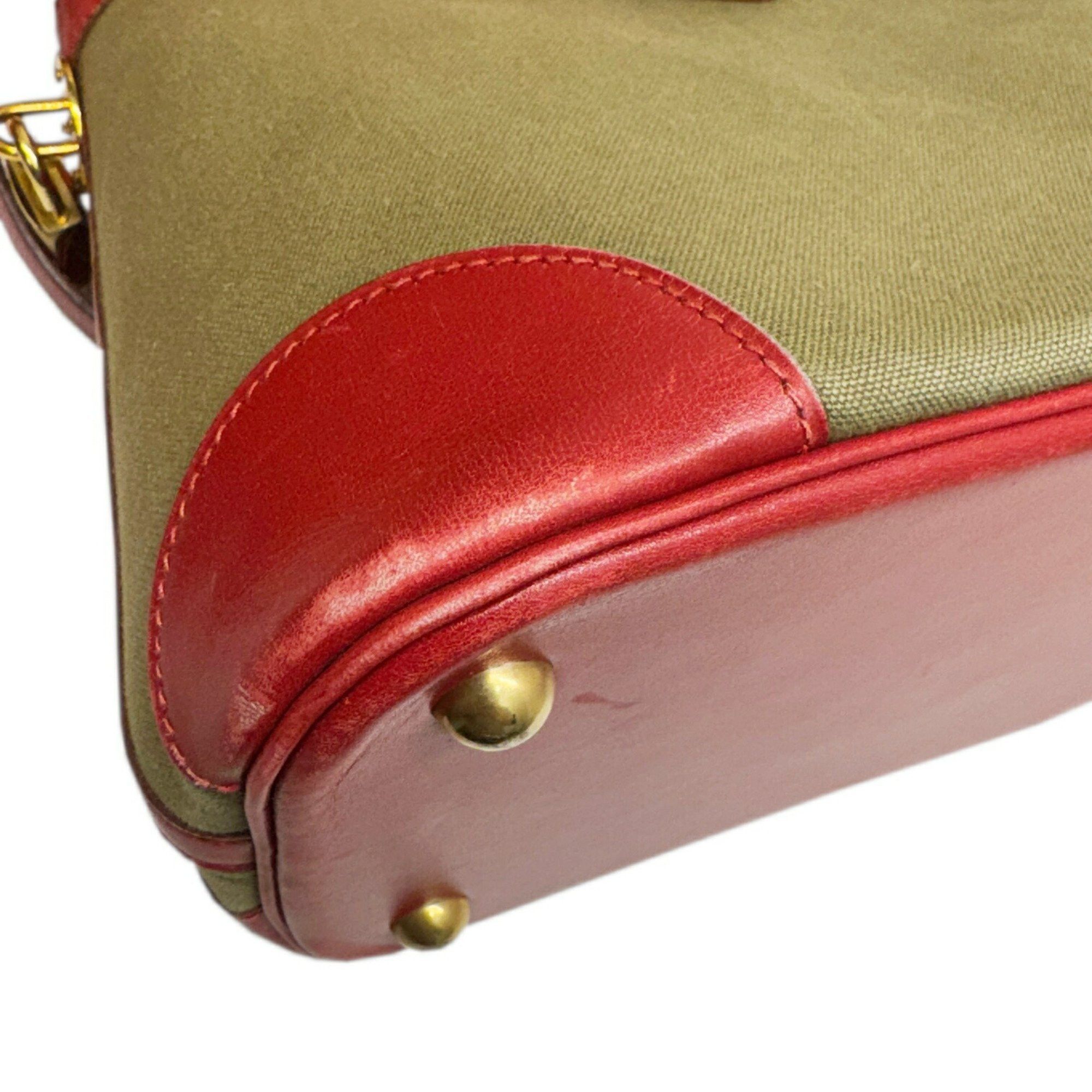 Hermes Hermes Handbag Shoulder Bag Bolide 35 Rouge Garance Khaki Box Calf Toile Officier 〇Y Stamp Manufactured in 1995 2way Women's Size ONE SIZE - 6 Thumbnail