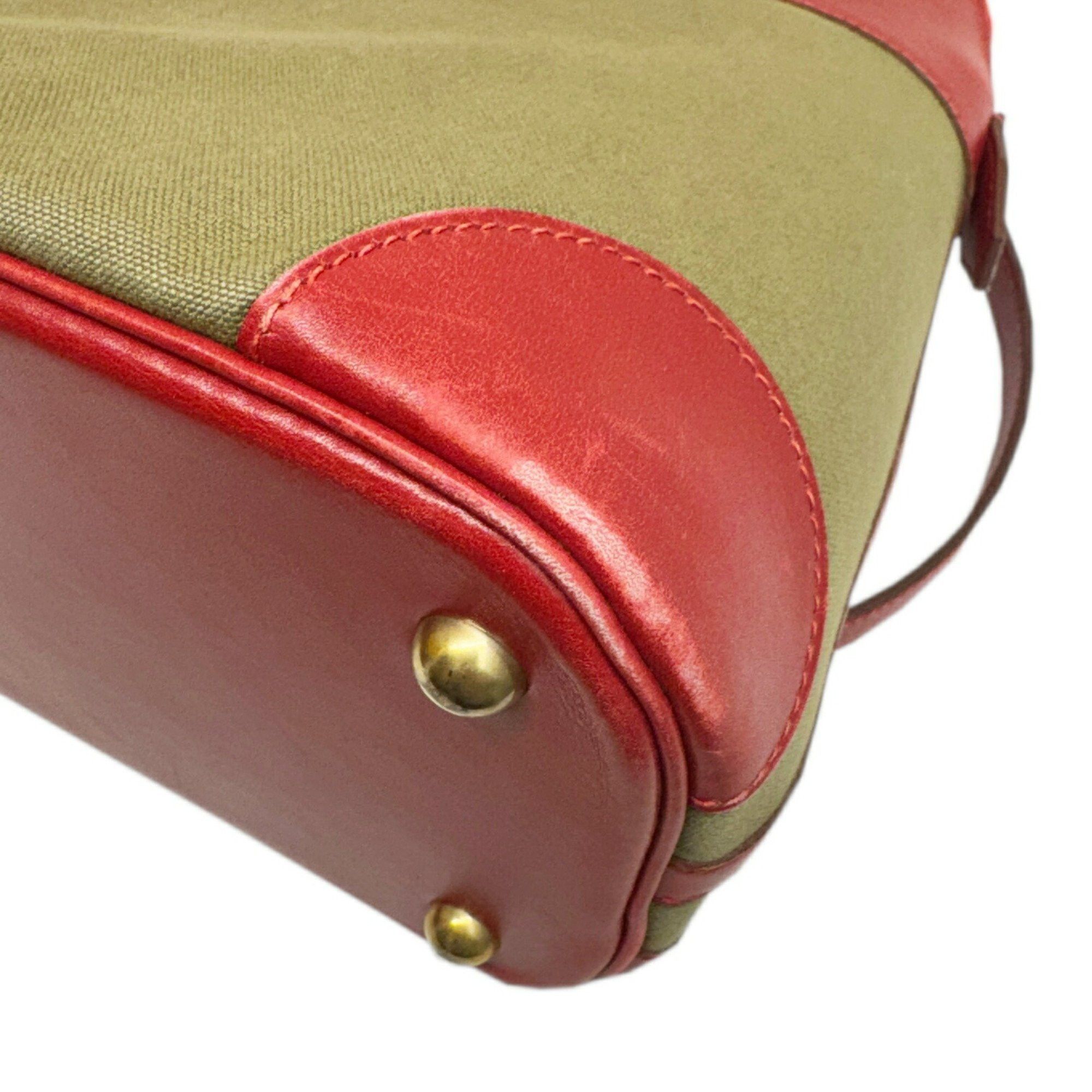 Hermes Hermes Handbag Shoulder Bag Bolide 35 Rouge Garance Khaki Box Calf Toile Officier 〇Y Stamp Manufactured in 1995 2way Women's Size ONE SIZE - 7 Thumbnail