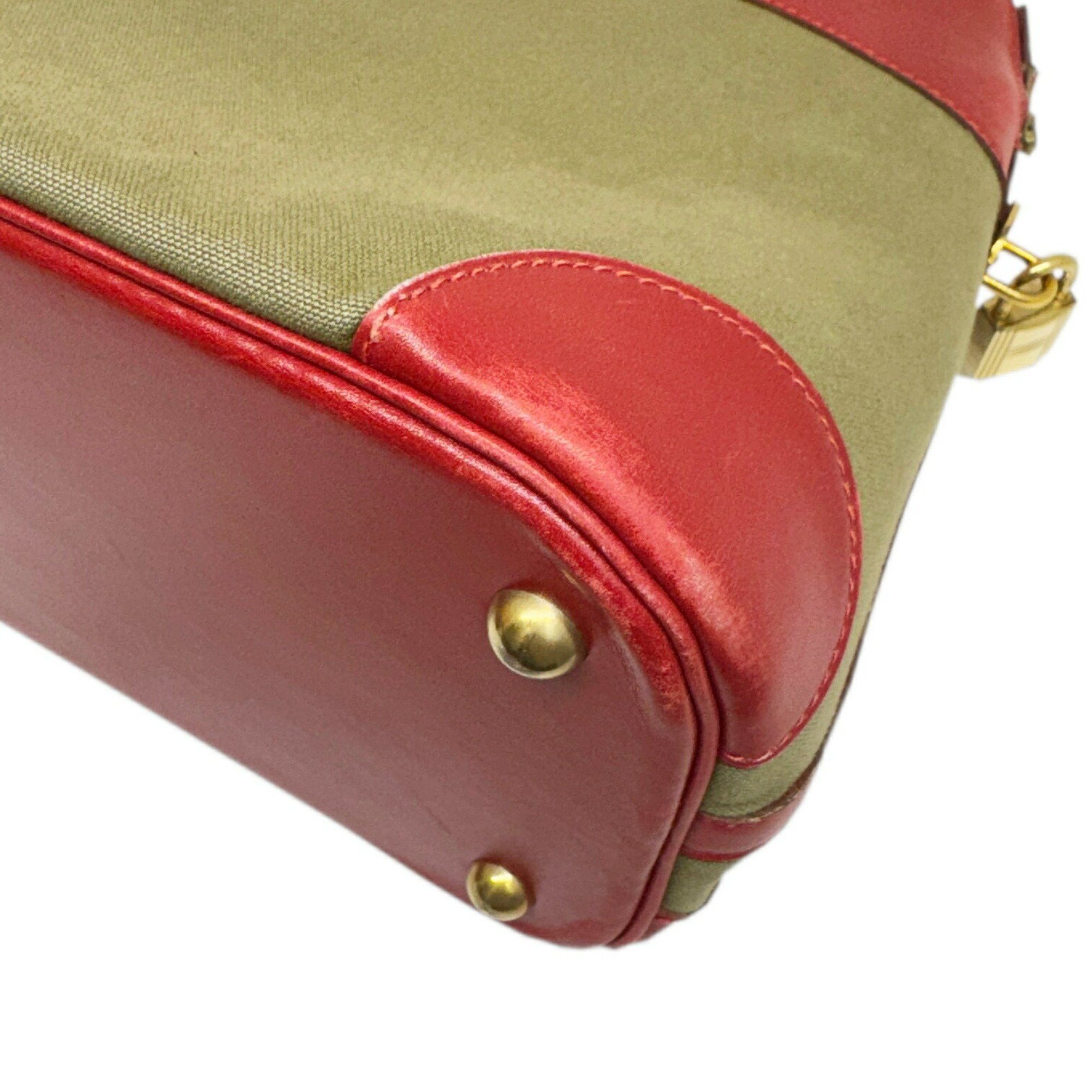 Hermes Hermes Handbag Shoulder Bag Bolide 35 Rouge Garance Khaki Box Calf Toile Officier 〇Y Stamp Manufactured in 1995 2way Women's Size ONE SIZE - 9 Thumbnail