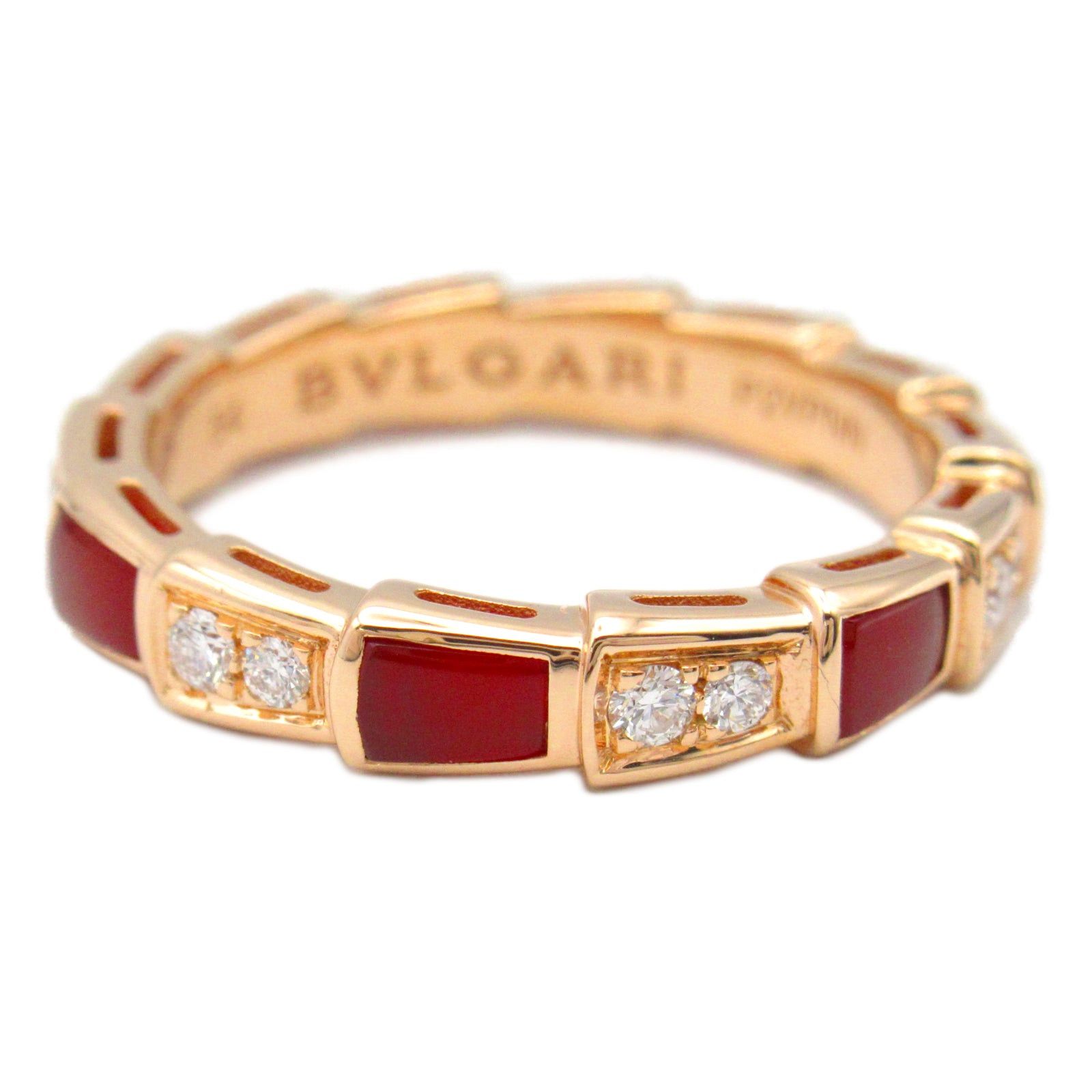 Bvlgari Bvlgari Serpenti Viper Ring K18Pg (Pink Gold) Diamond Carnelian Red Clear Size ONE SIZE - 2 Thumbnail