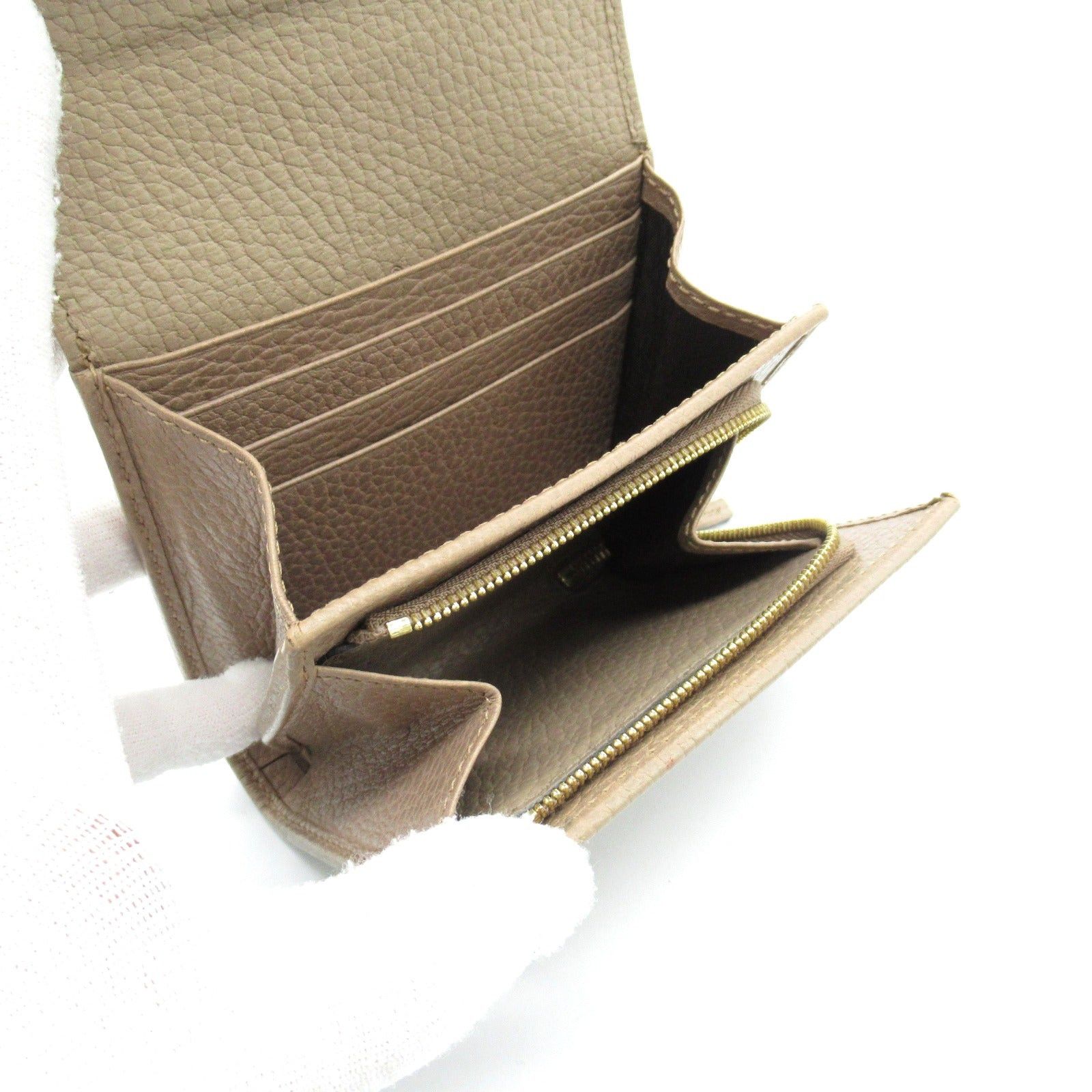Gucci Gucci Double G Bi-Fold Wallet Leather Beige Size ONE SIZE - 5 Thumbnail