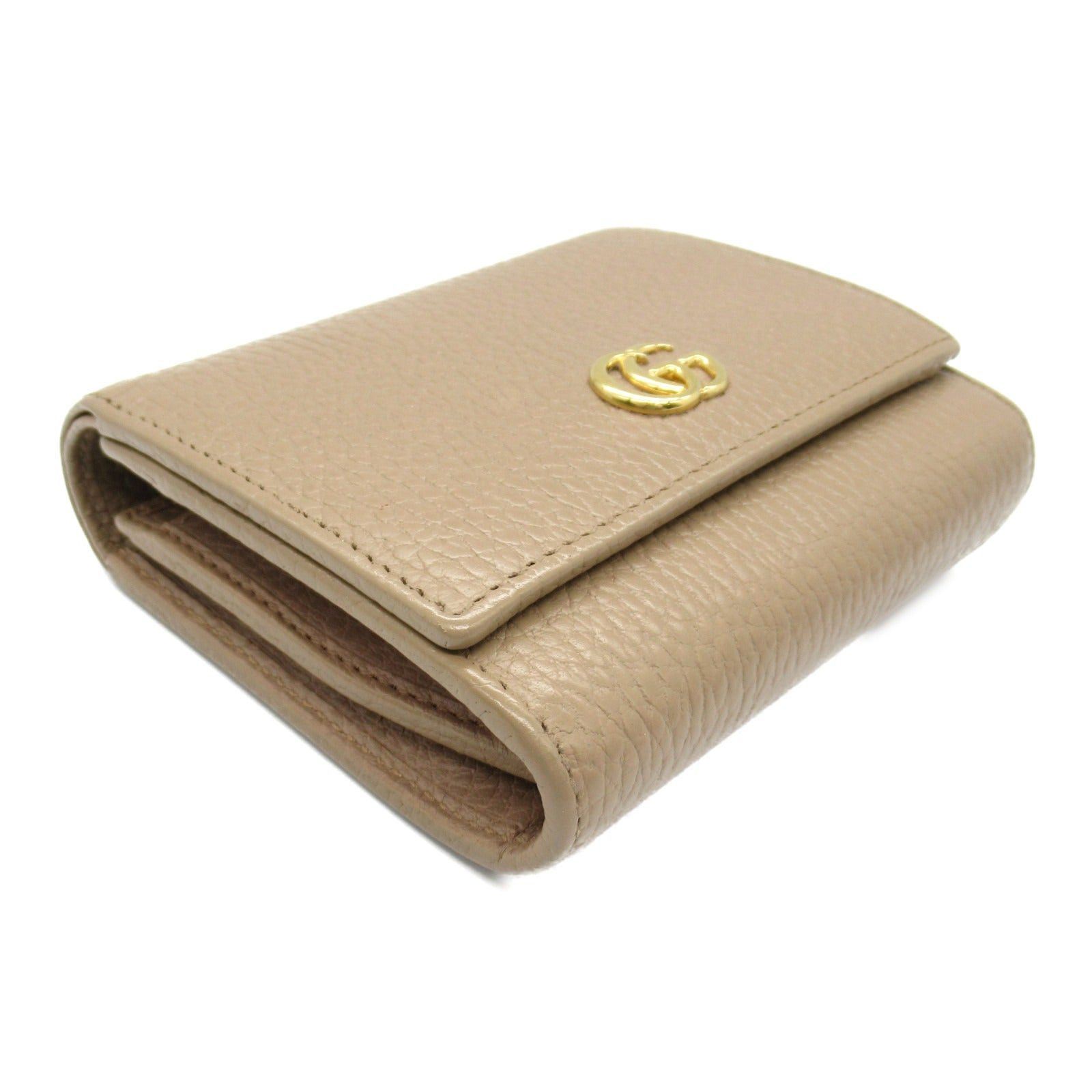 Gucci Gucci Double G Bi-Fold Wallet Leather Beige Size ONE SIZE - 3 Thumbnail