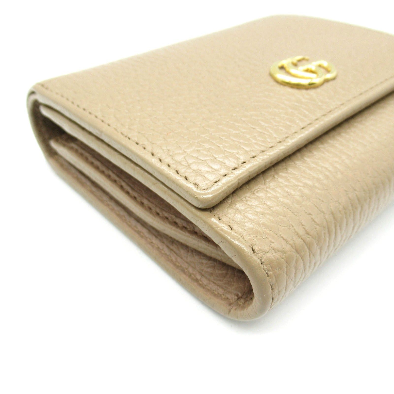 Gucci Gucci Double G Bi-Fold Wallet Leather Beige Size ONE SIZE - 7 Thumbnail