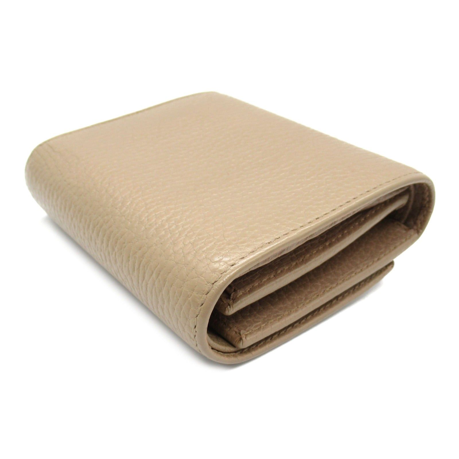 Gucci Gucci Double G Bi-Fold Wallet Leather Beige Size ONE SIZE - 4 Thumbnail